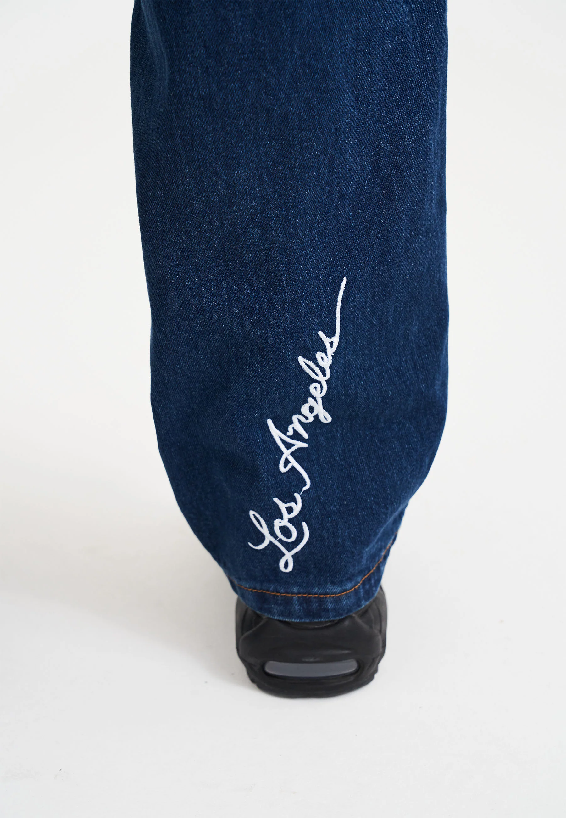 Mens Battle-Dragon Tattoo Denim Trousers Baggy Jeans - Indigo - Image 5