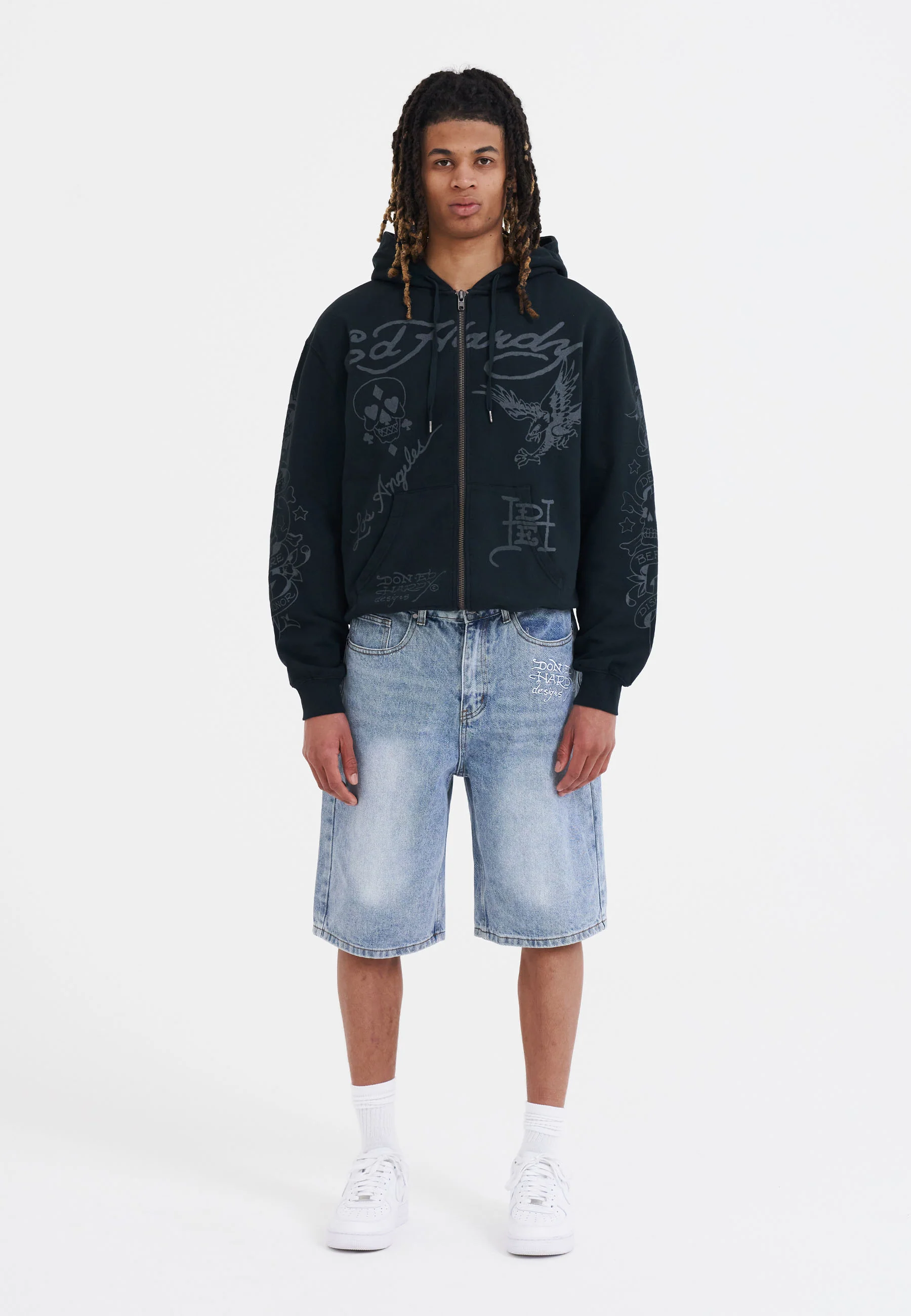 Mens Death-Before Mono Hoodie - Black - Image 4