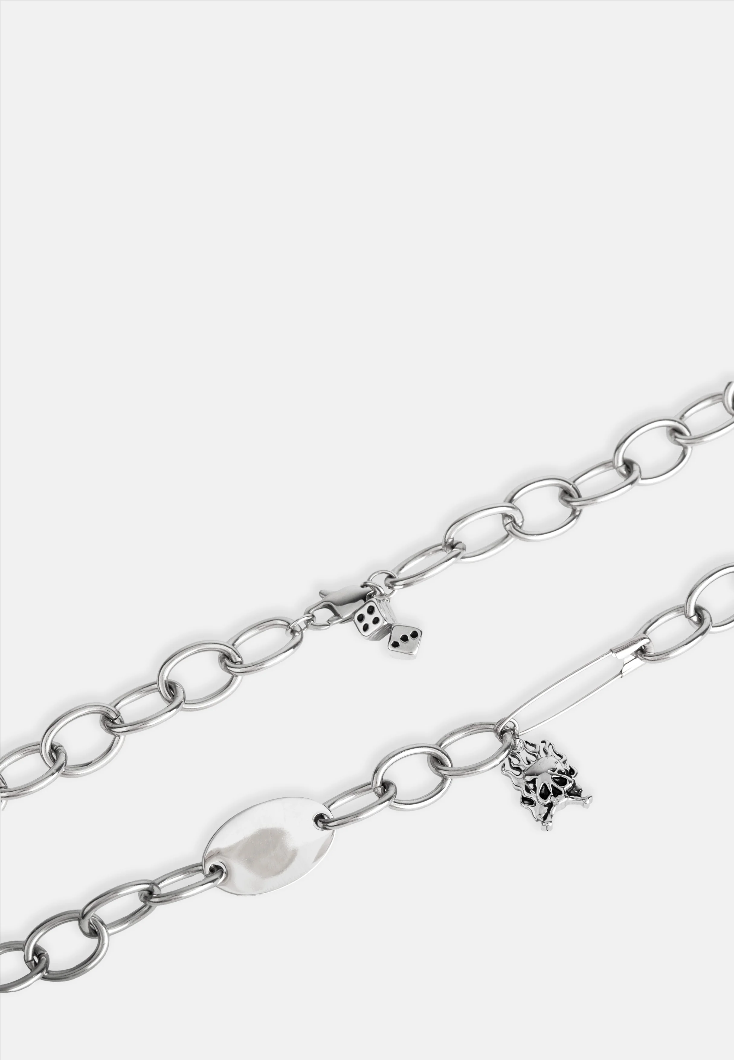 Ed Hardy Flaming Skull Necklace - Silver - Image 5