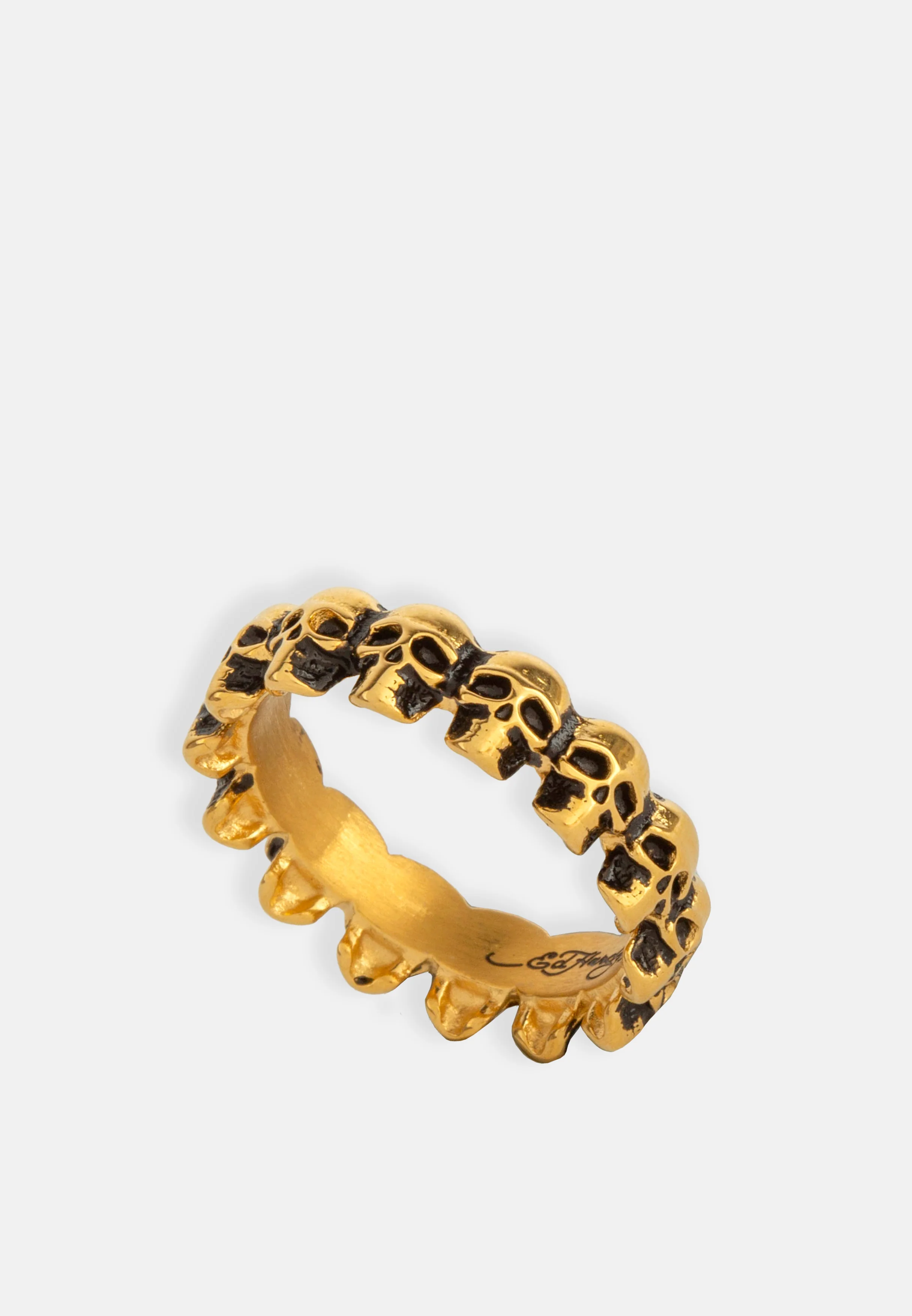 Ed Hardy Skulls Band Ring - Gold - Image 3