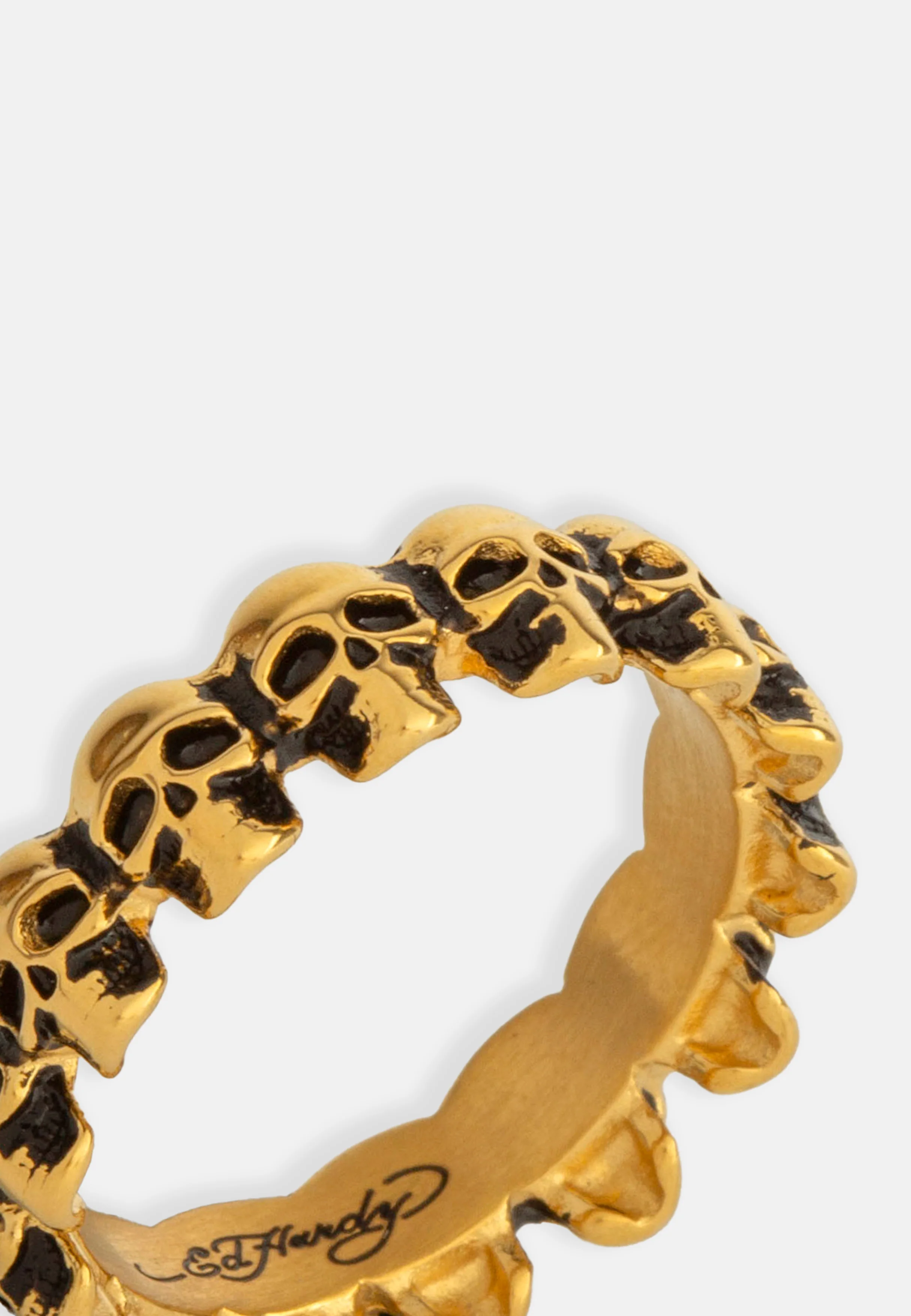 Ed Hardy Skulls Band Ring - Gold - Image 4