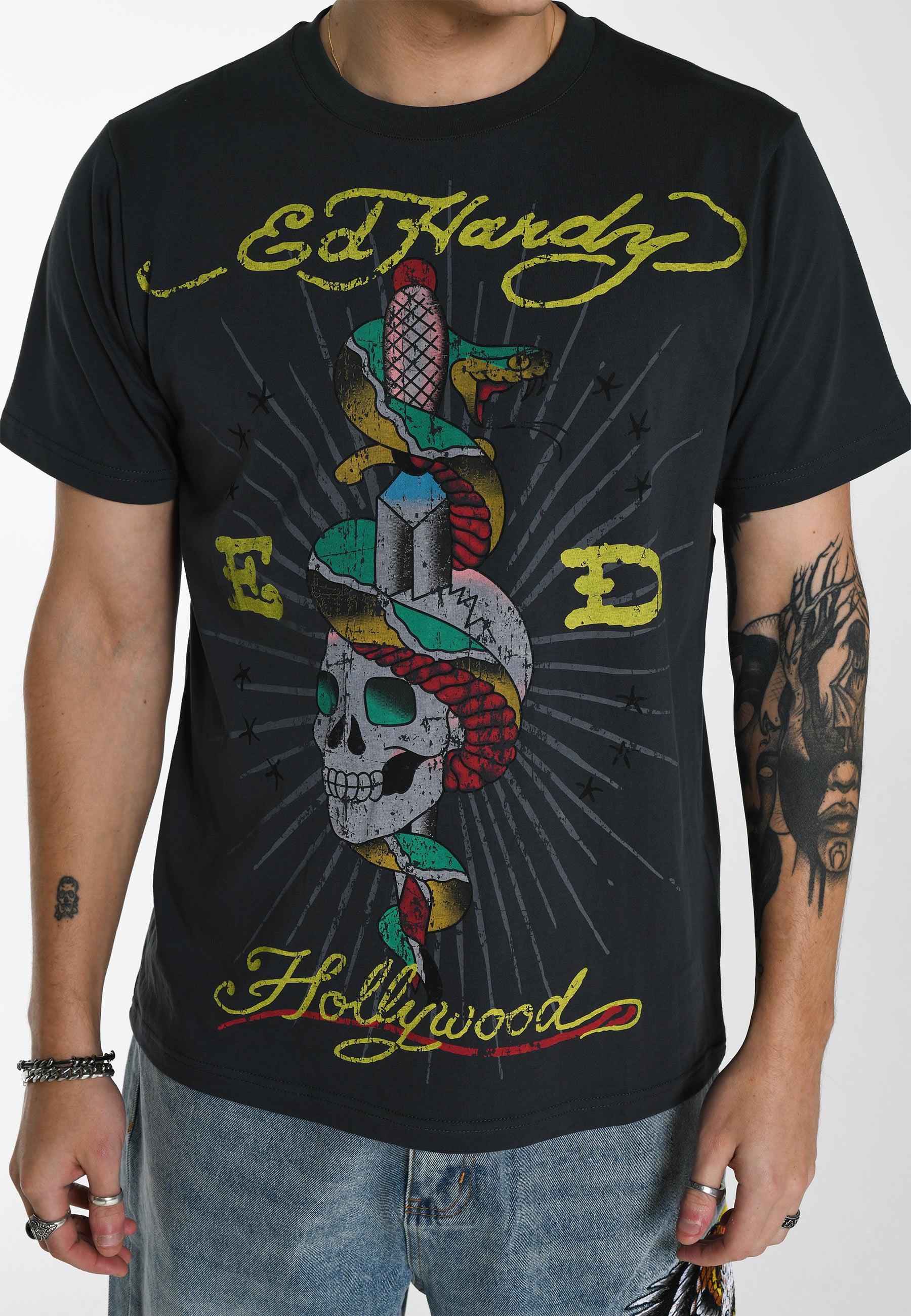 Mens Hollywood-Snake T-Shirt - Black - Image 5