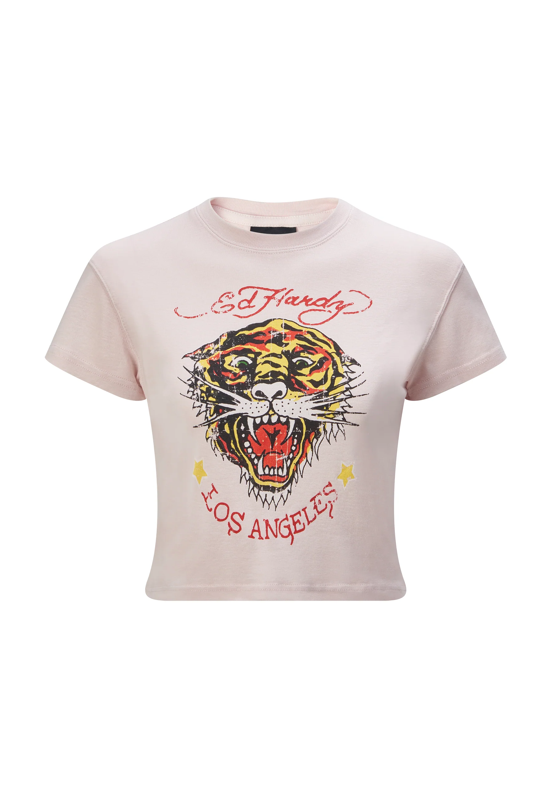Womens La-Roar-Tiger Cropped Baby T-Shirt - Pink - Image 3