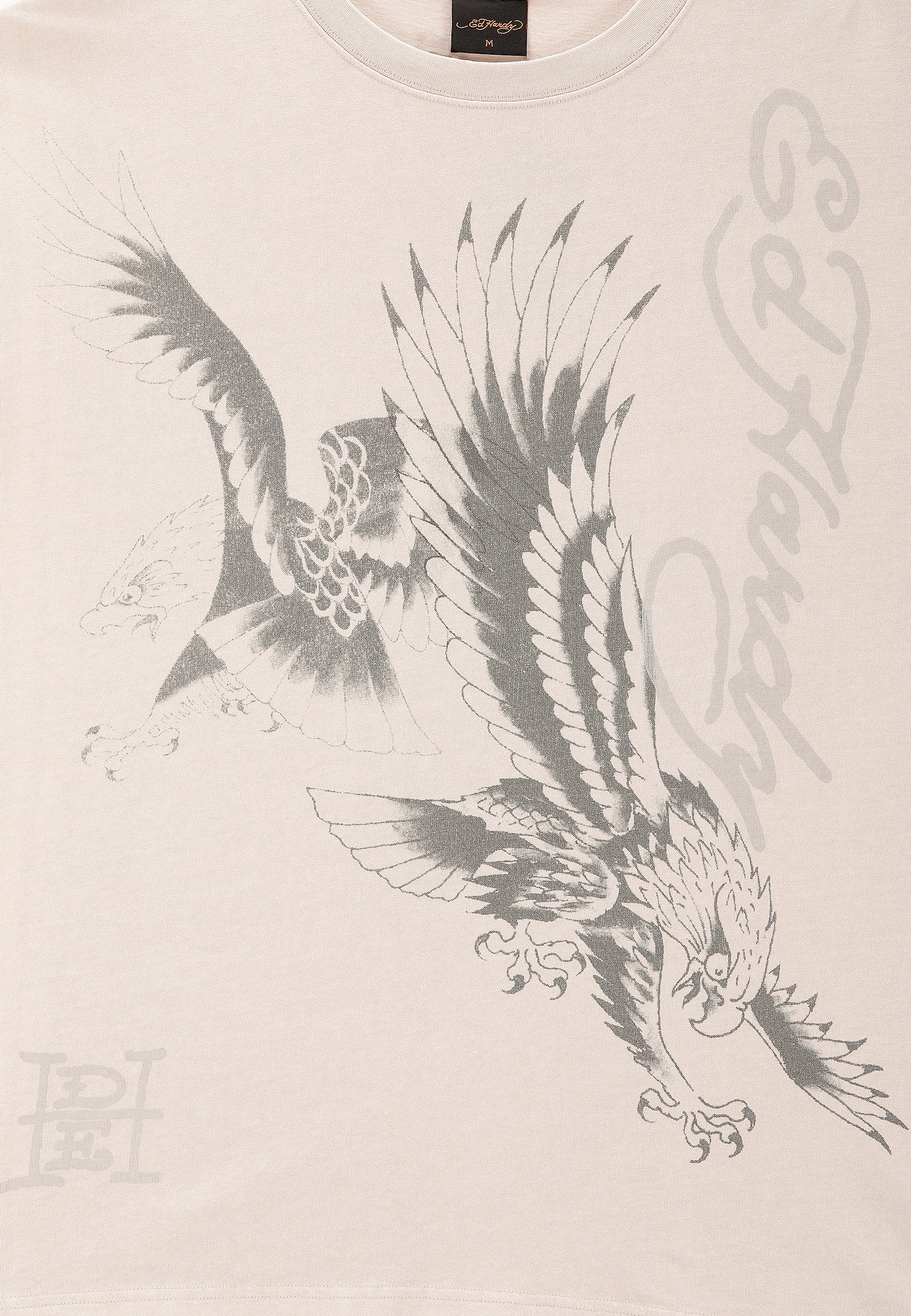 Mens Eagle Battle Long Sleeve T-Shirt - Ecru - Image 10