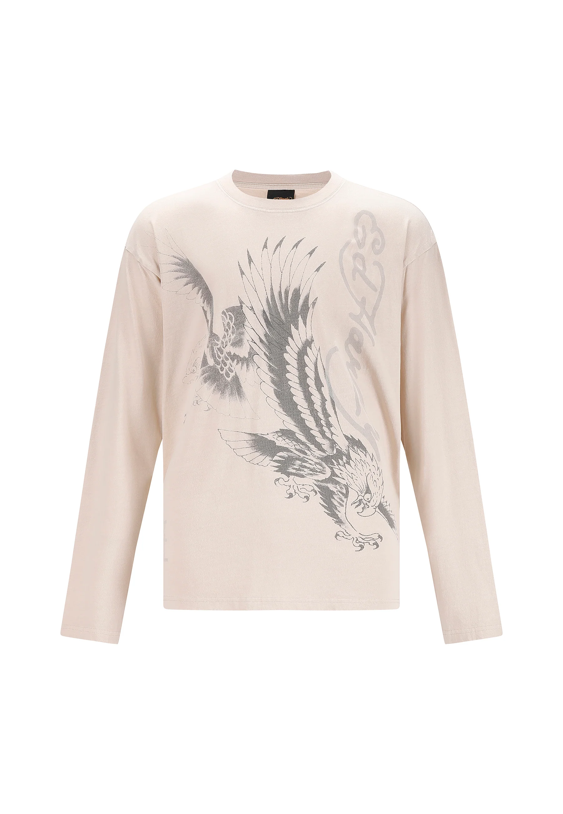 Mens Eagle Battle Long Sleeve T-Shirt - Ecru - Image 8
