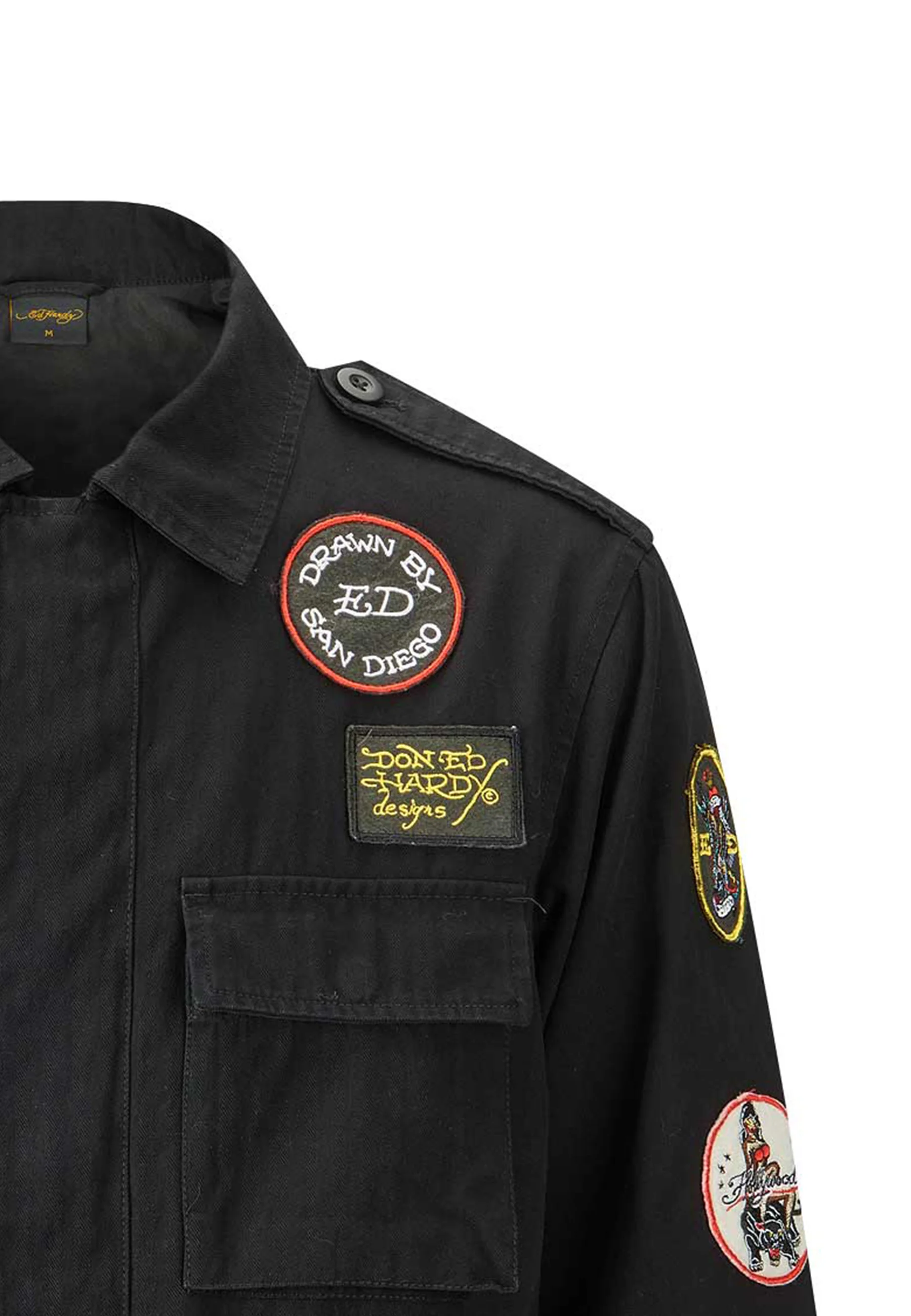 Mens Eagle Crystal Rock Field Jacket - Black - Image 3