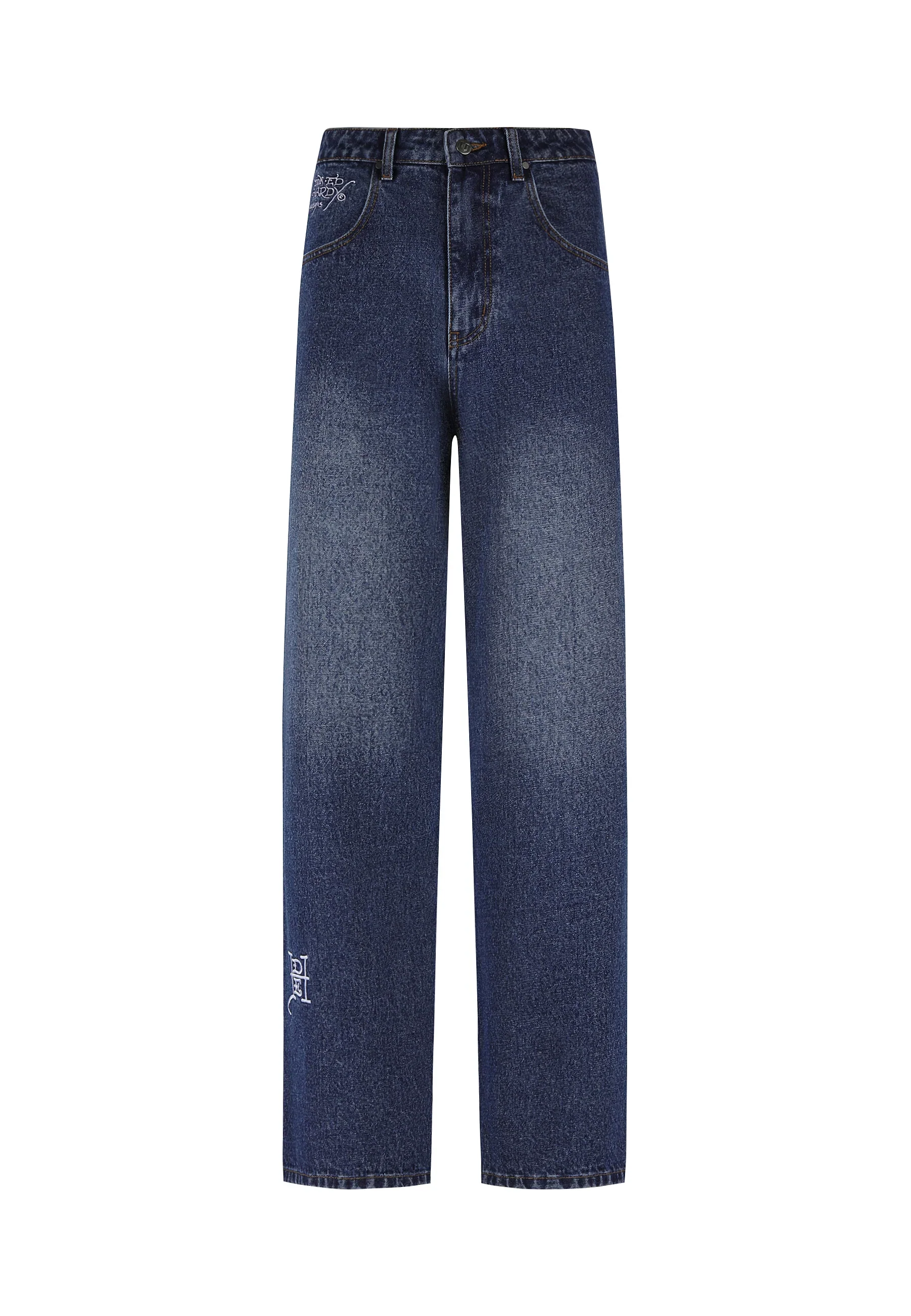 Mens Exploding Skull Xxtra Denim Trousers Jeans - Indigo - Image 8