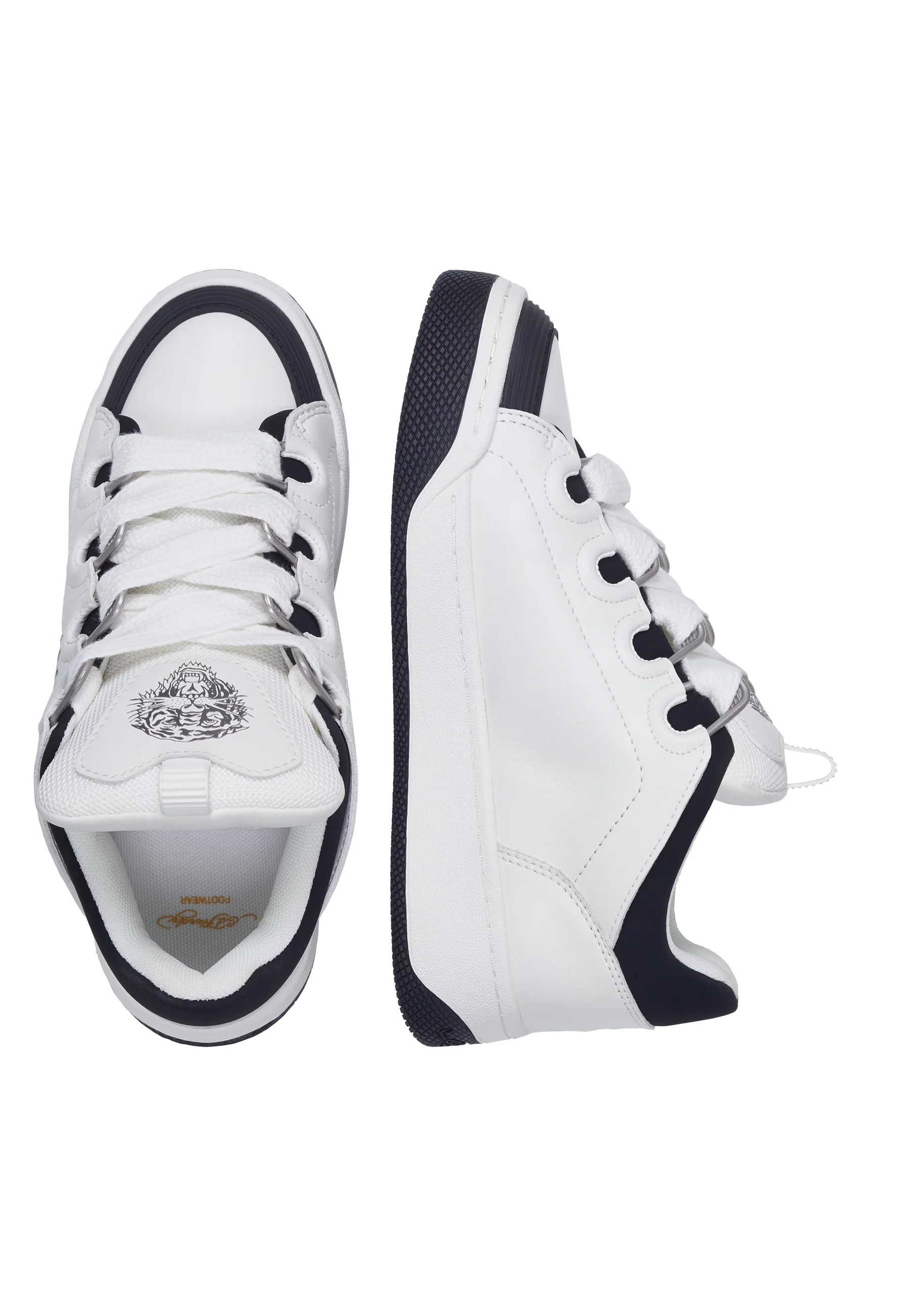 Mens Hardflip Low - Flaming Skull - White/Black - Image 5