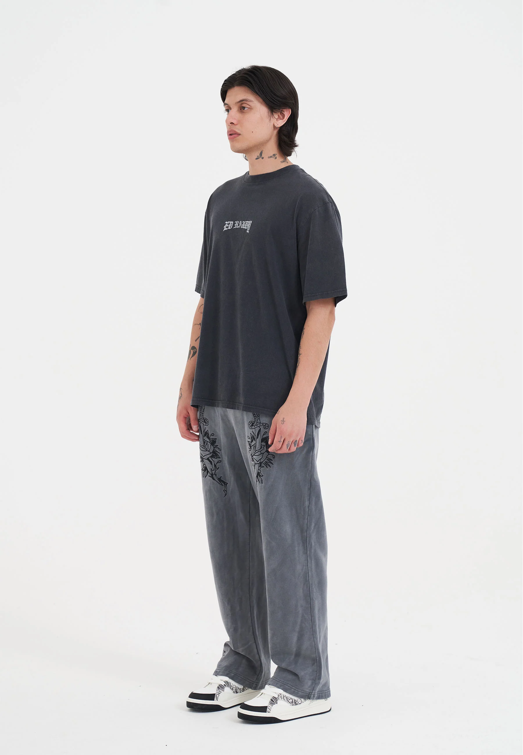 Mens Love Is Eternal Relaxed Joggers - Grey - Image 3