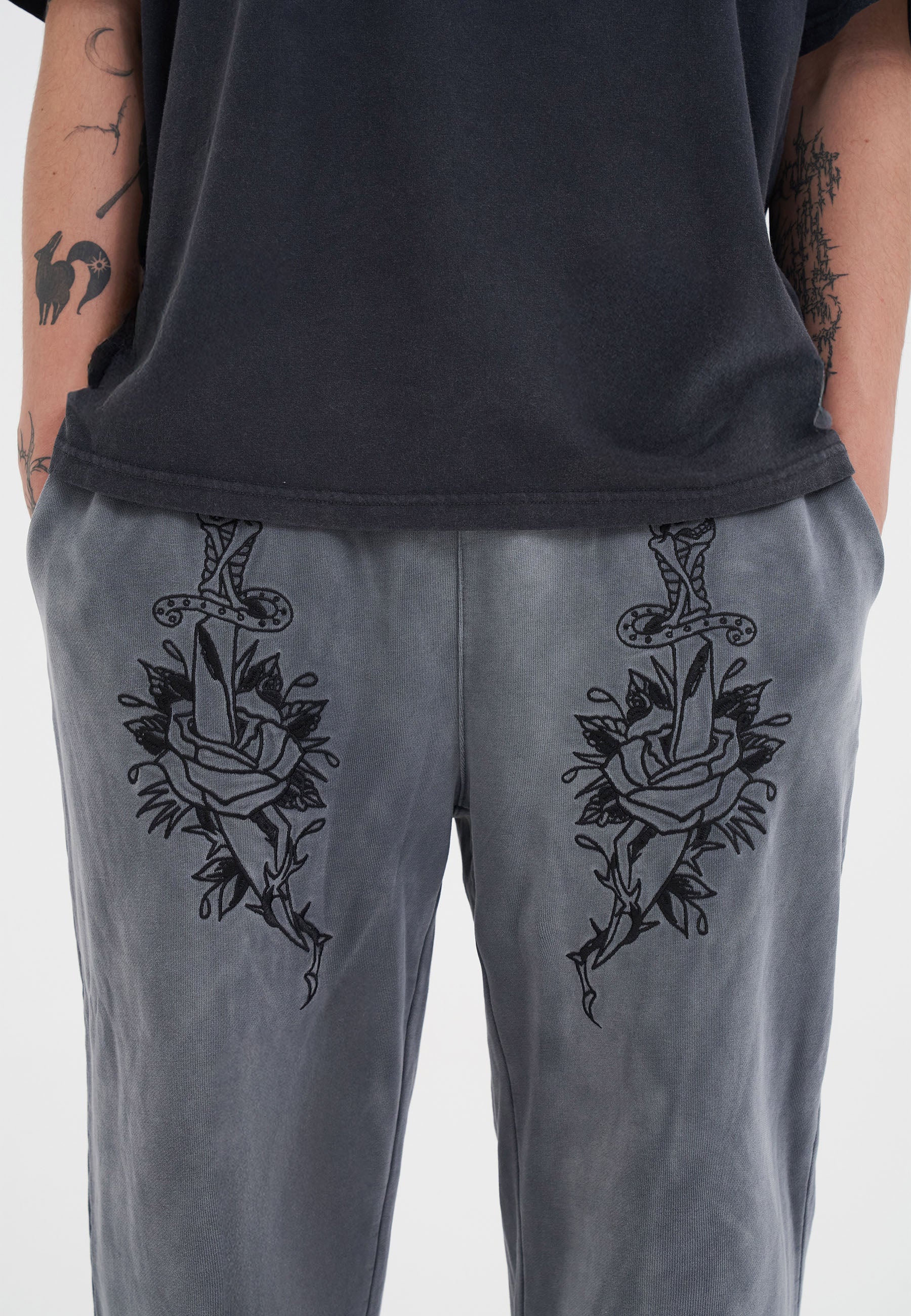 Mens Love Is Eternal Relaxed Joggers - Grey - Image 6