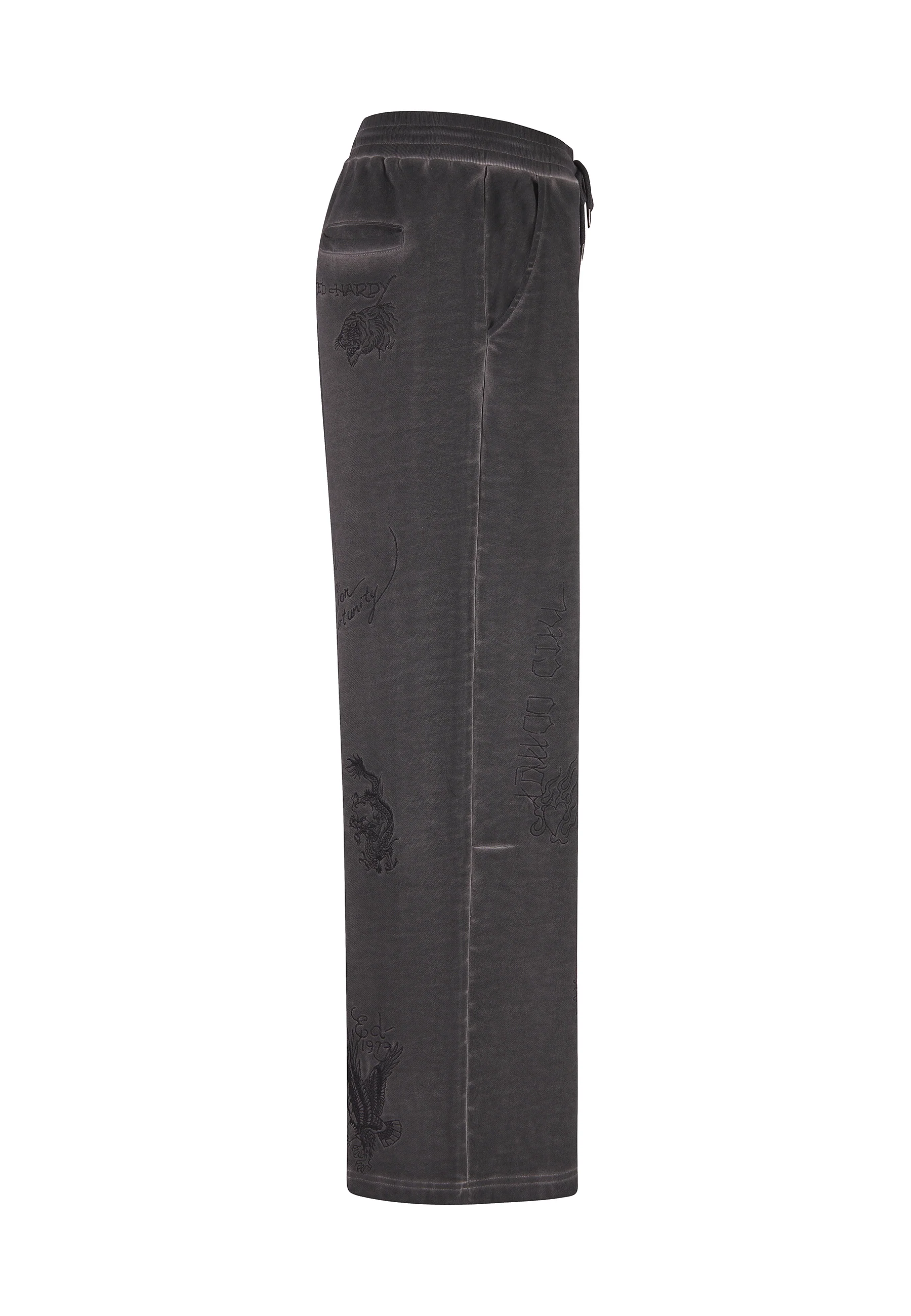 Mens Multiple Graphic Distress Joggers Pants - Grey - Image 10