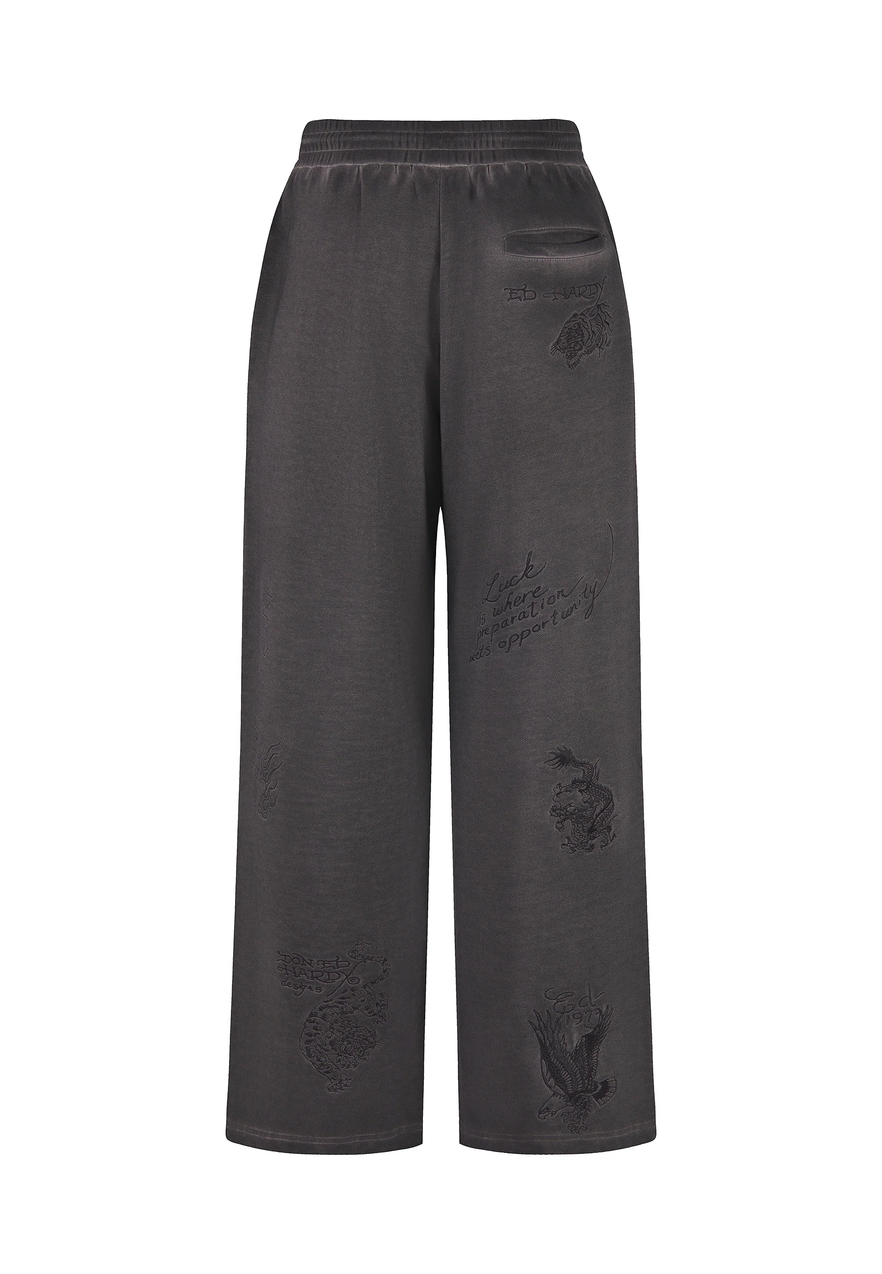 Mens Multiple Graphic Distress Joggers Pants - Grey - Image 11