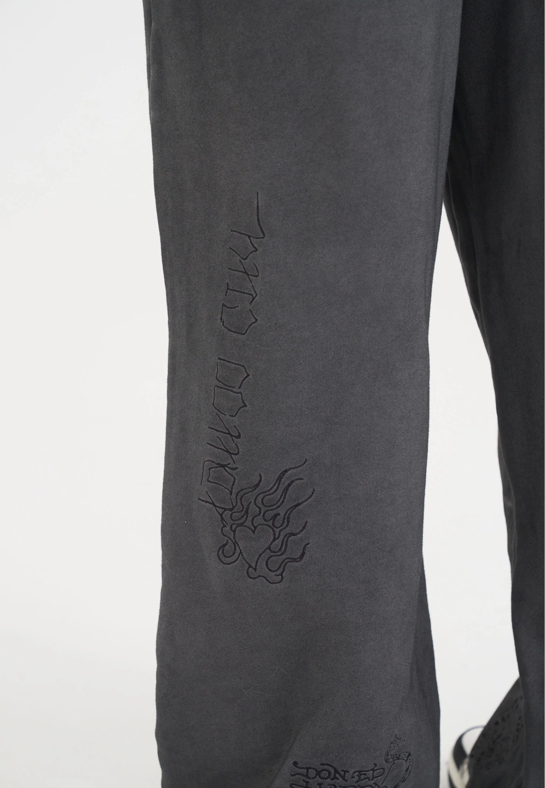 Mens Multiple Graphic Distress Joggers Pants - Grey - Image 7