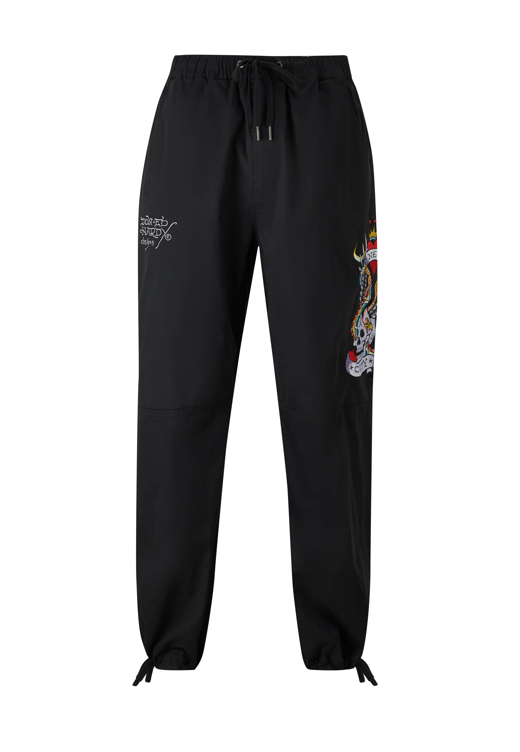 Mens Side-Snake-Skull Woven Tech Trouser - Black - Image 5