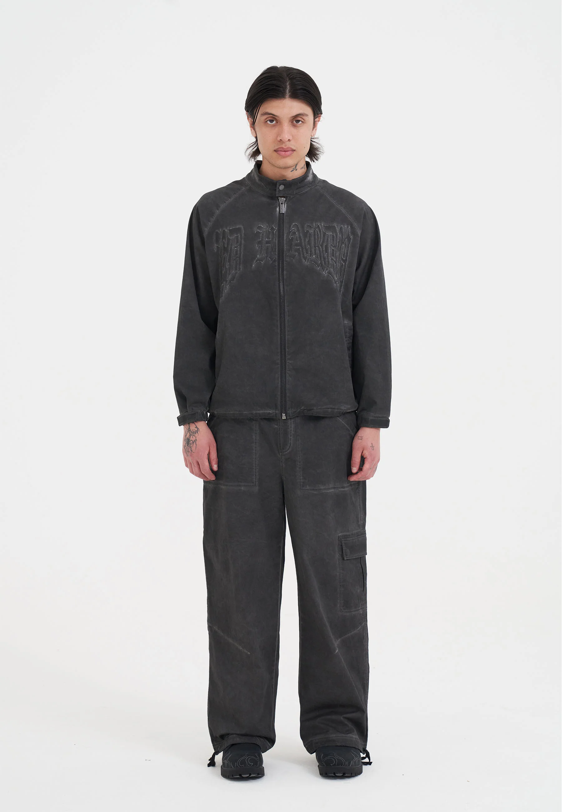 Mens Snake And Angel Track Jacket - Grey - Image 3