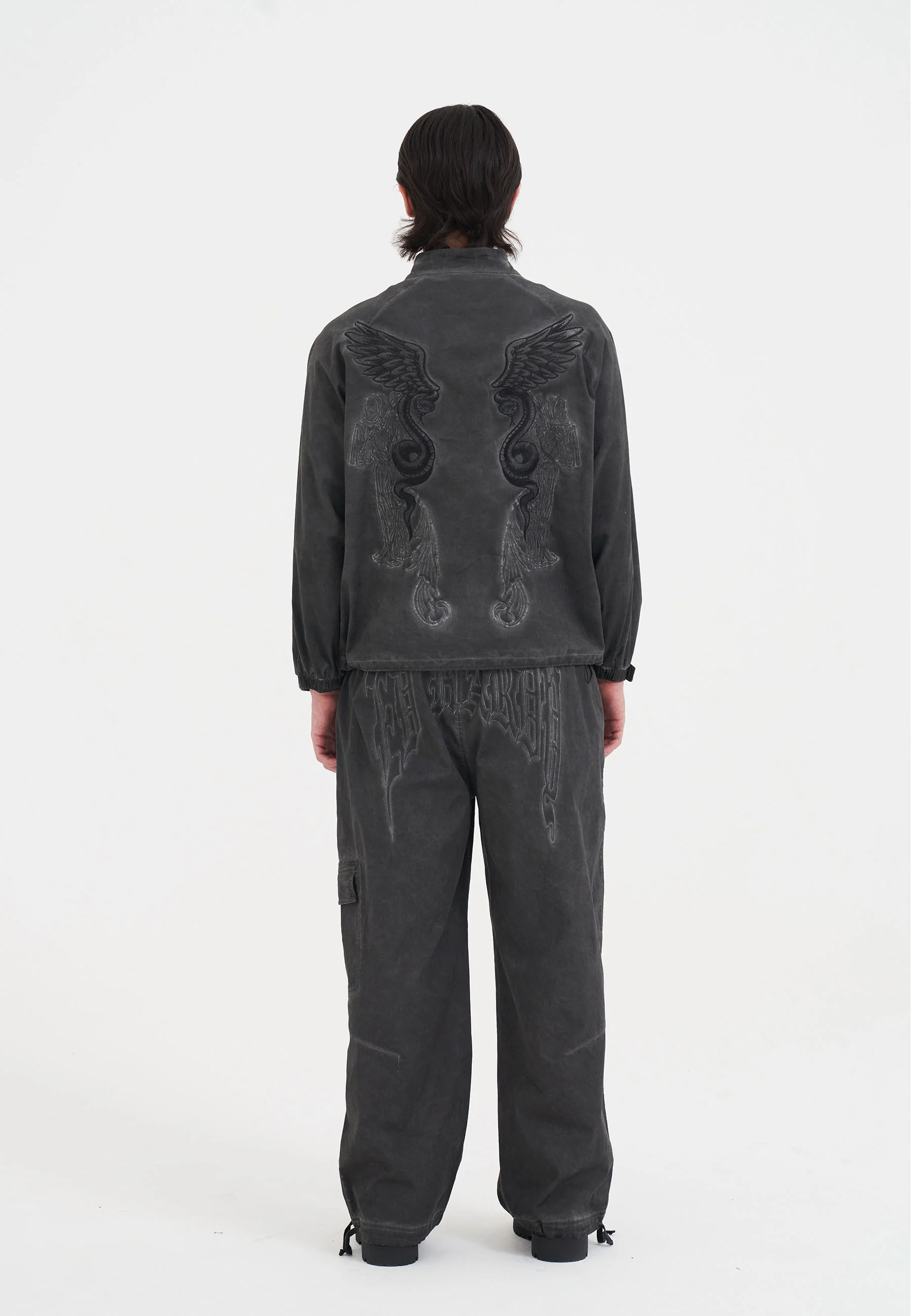 Mens Snake And Angel Track Jacket - Grey - Image 5