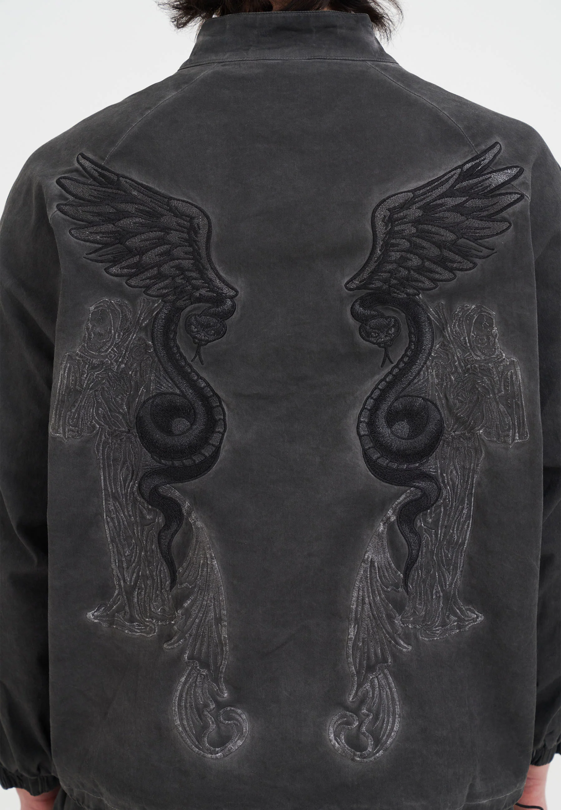 Mens Snake And Angel Track Jacket - Grey - Image 6