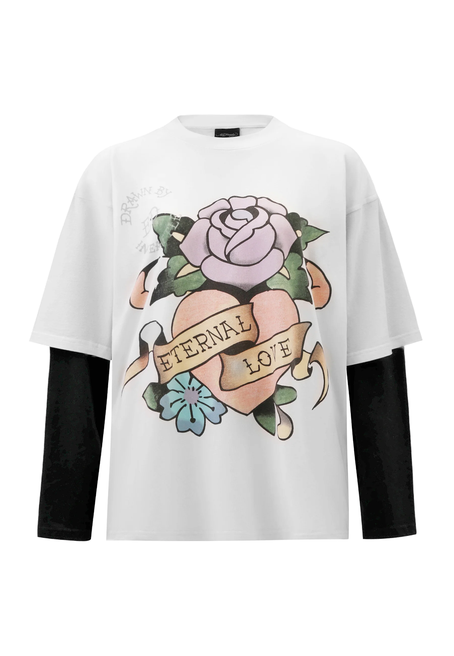 Mens Vintage Eternal Double Sleeve Relaxed Tshirt - White - Image 6