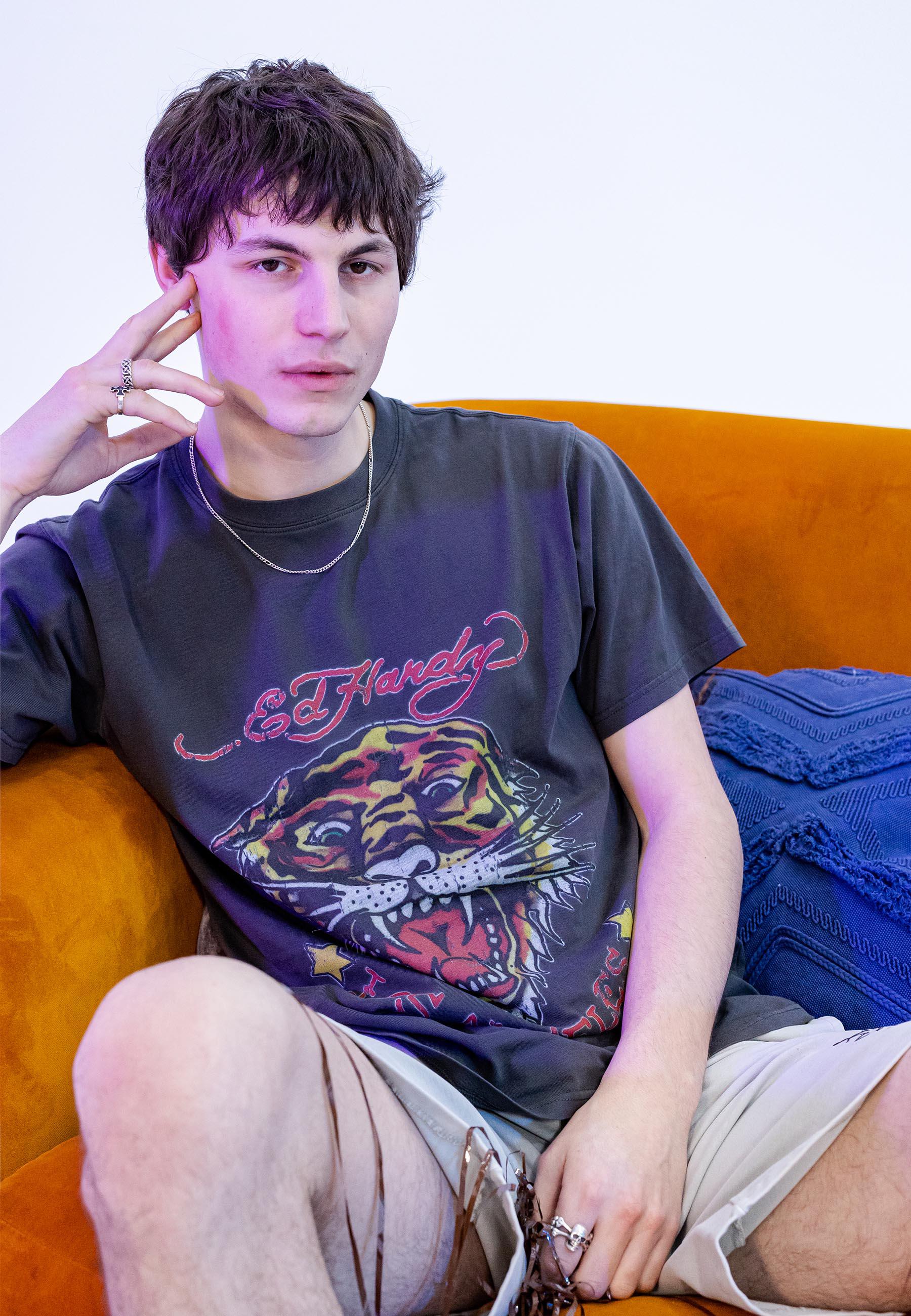 Mens Tiger-Vintage Roar T-Shirt - Black - Image 7