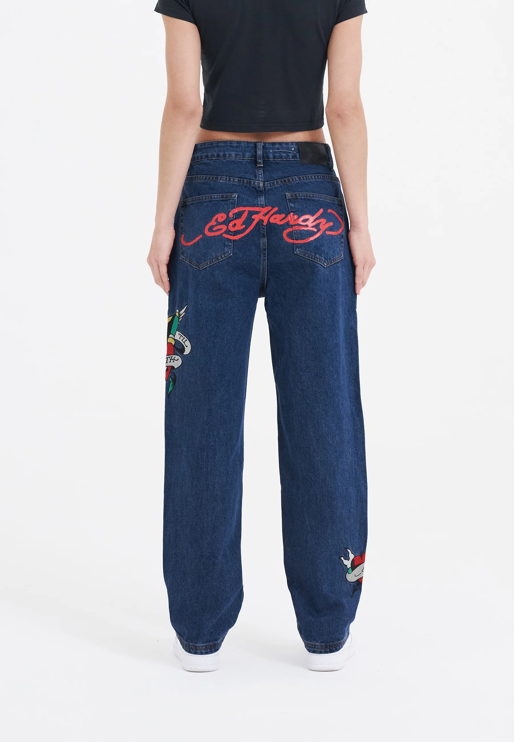 Womens True-Til-Death Relaxed Fit Denim Trousers Jeans - Indigo - Image 3