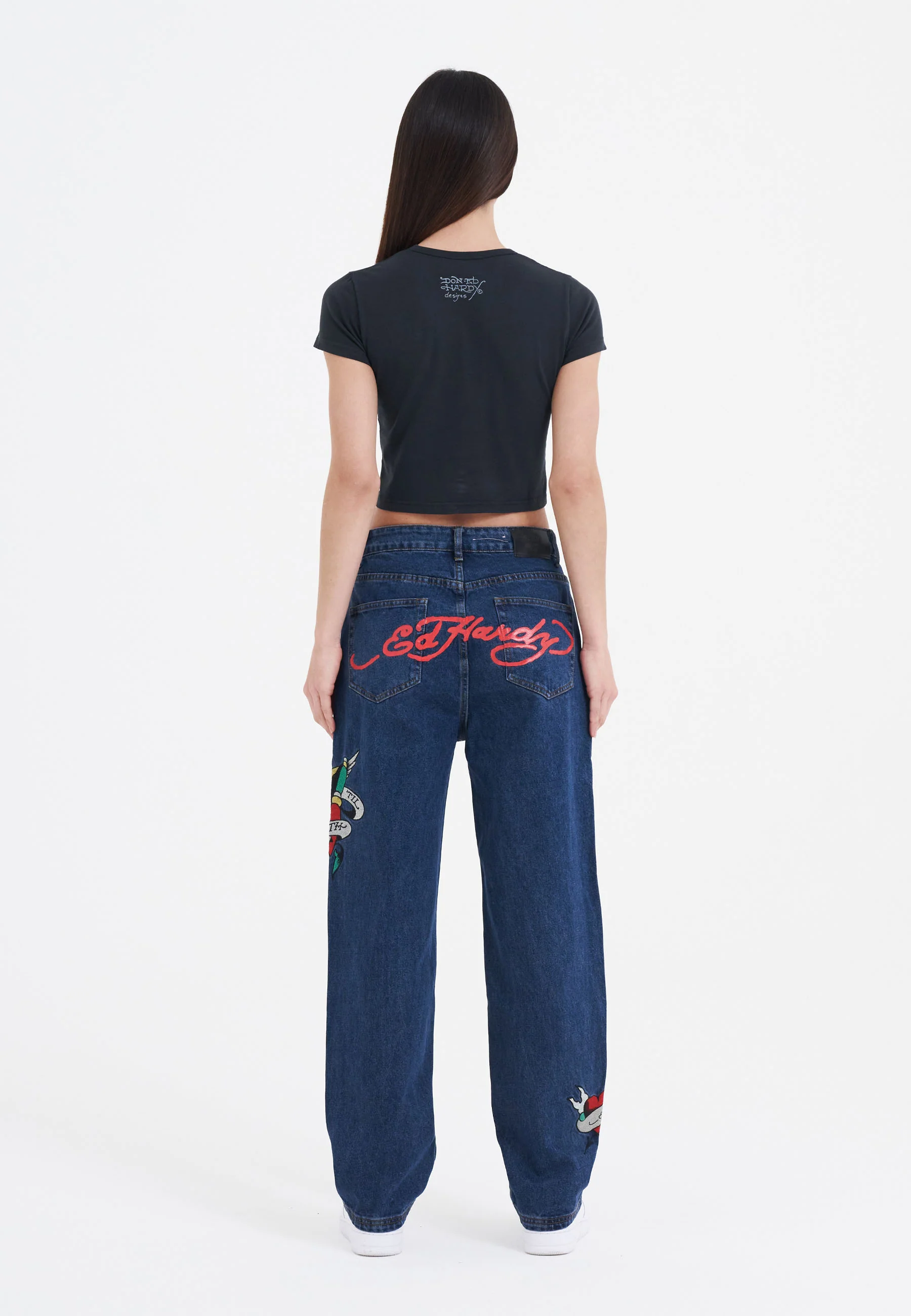 Womens True-Til-Death Relaxed Fit Denim Trousers Jeans - Indigo - Image 9