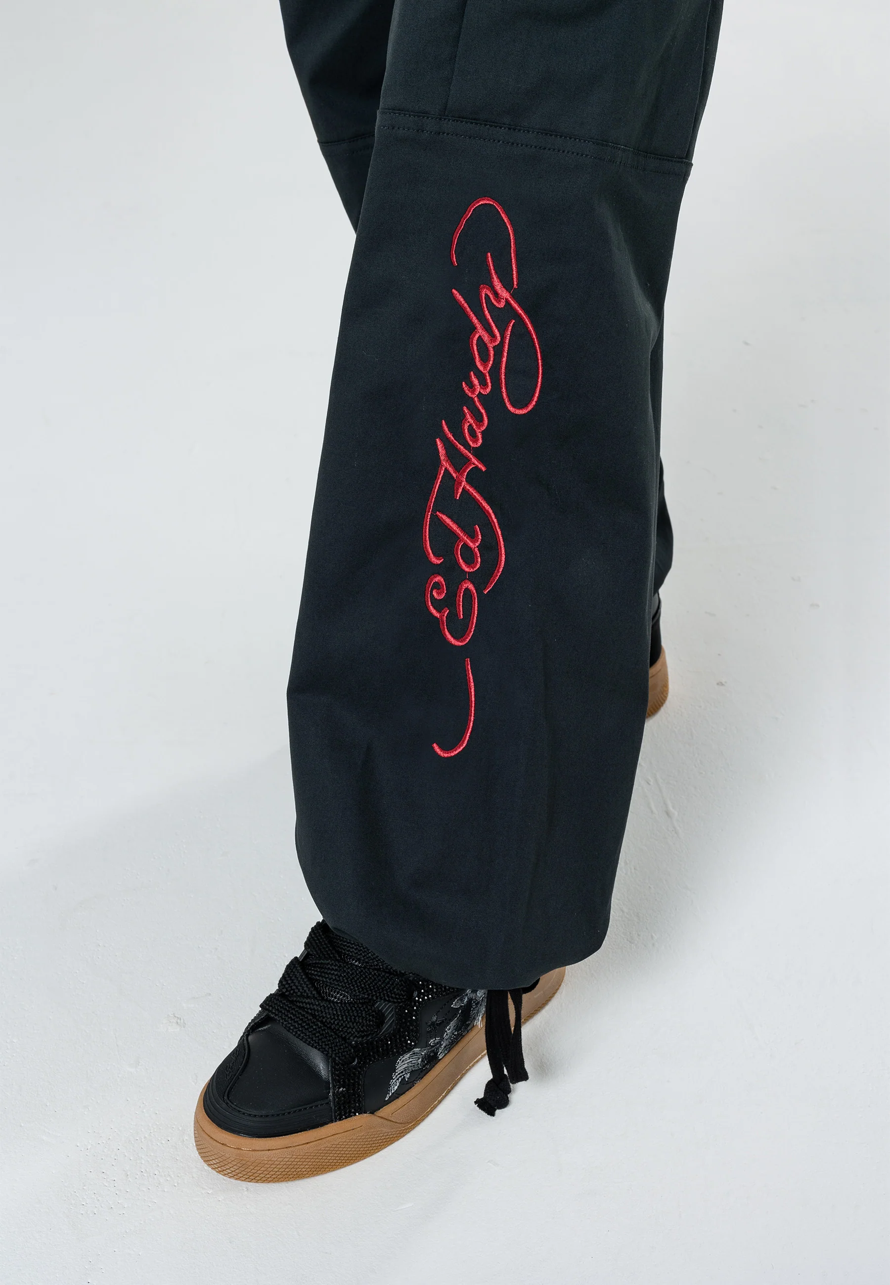 Womens True To My Love Cargo Pants Trousers - Black - Image 5