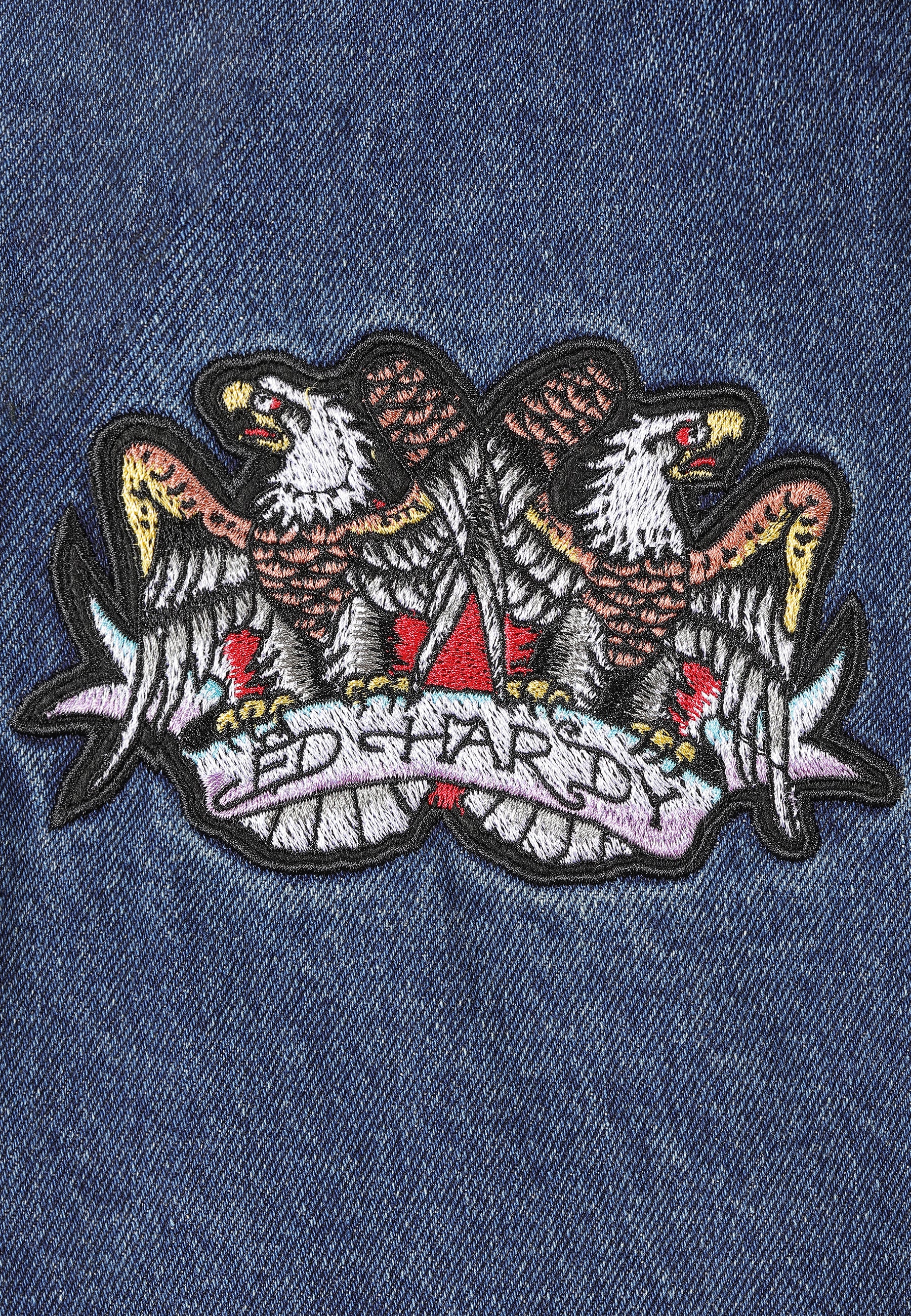 Womens Battle Of Eagles Denim Chore Jacket - Indigo - Image 10