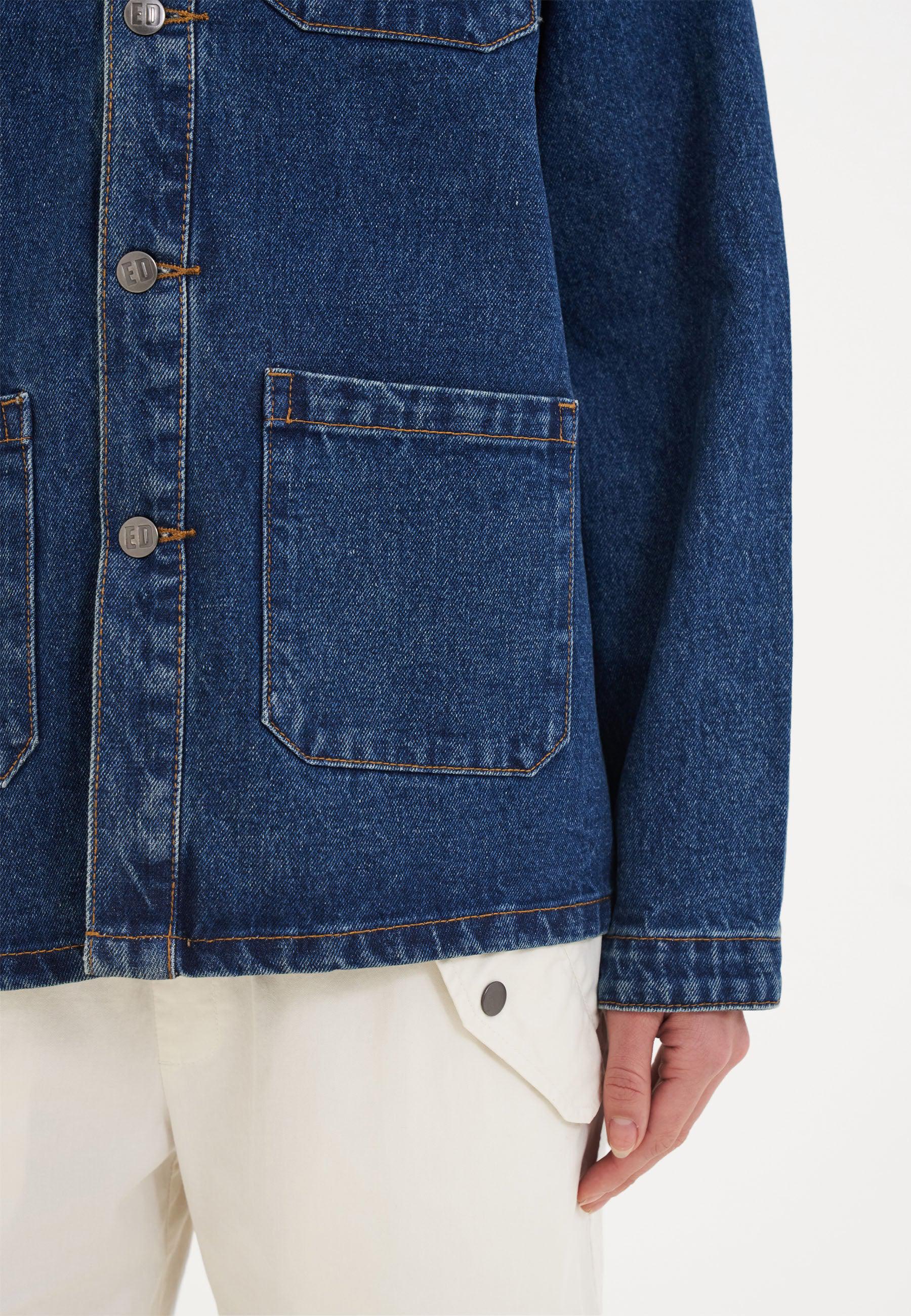 Womens Battle Of Eagles Denim Chore Jacket - Indigo - Image 4