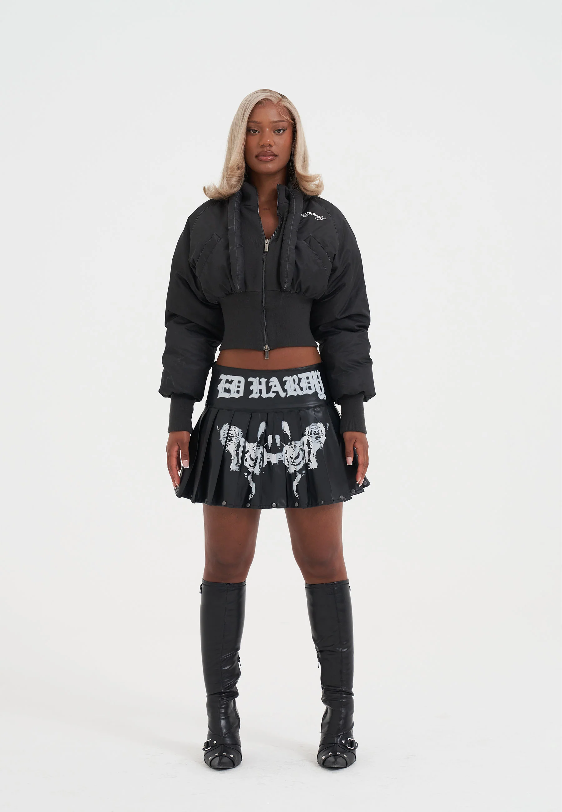 Womens Born Free Puffer Jacket - Charcoal - Image 4