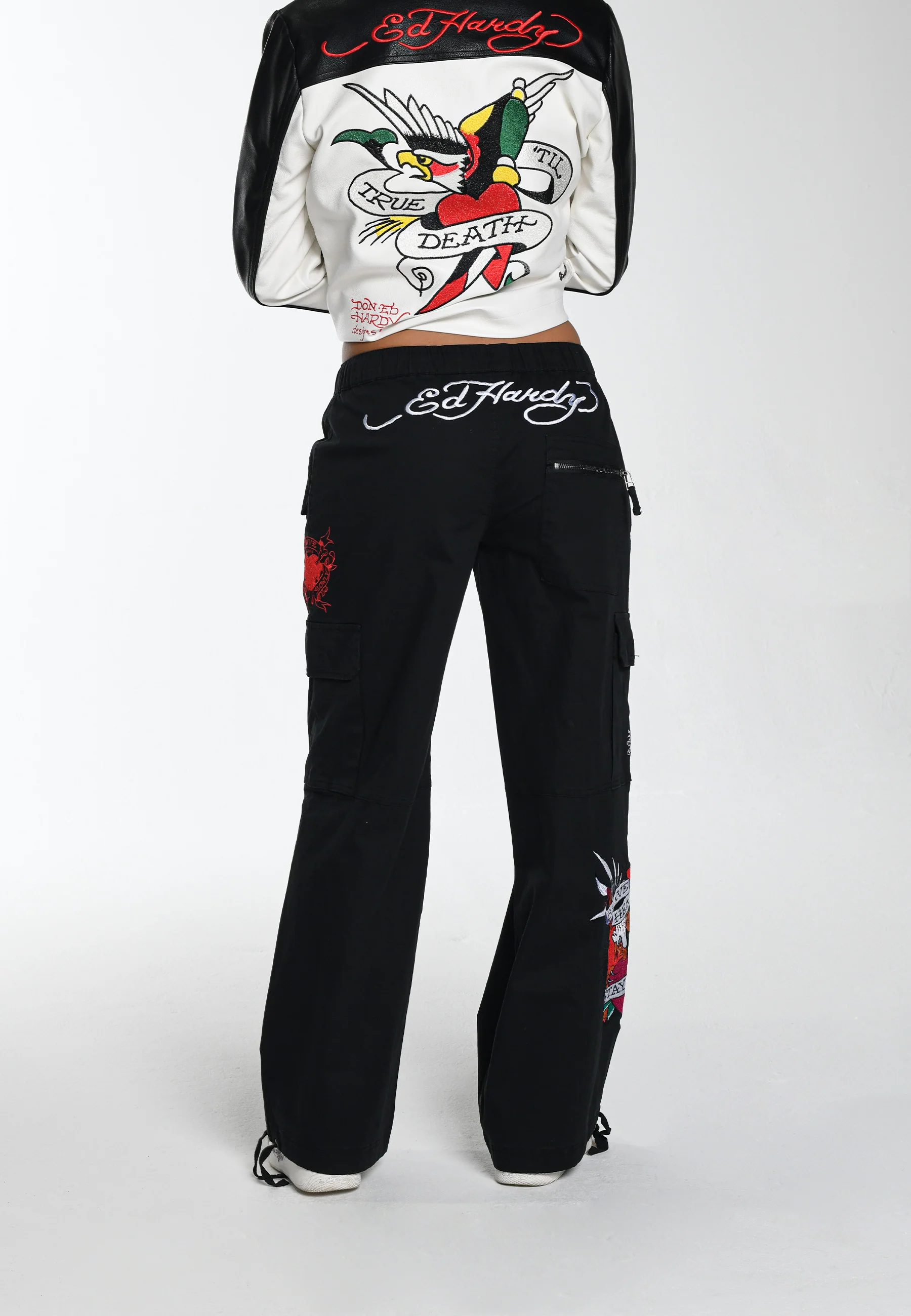 Womens Brave Heart Cargo Trouser - Black - Image 4