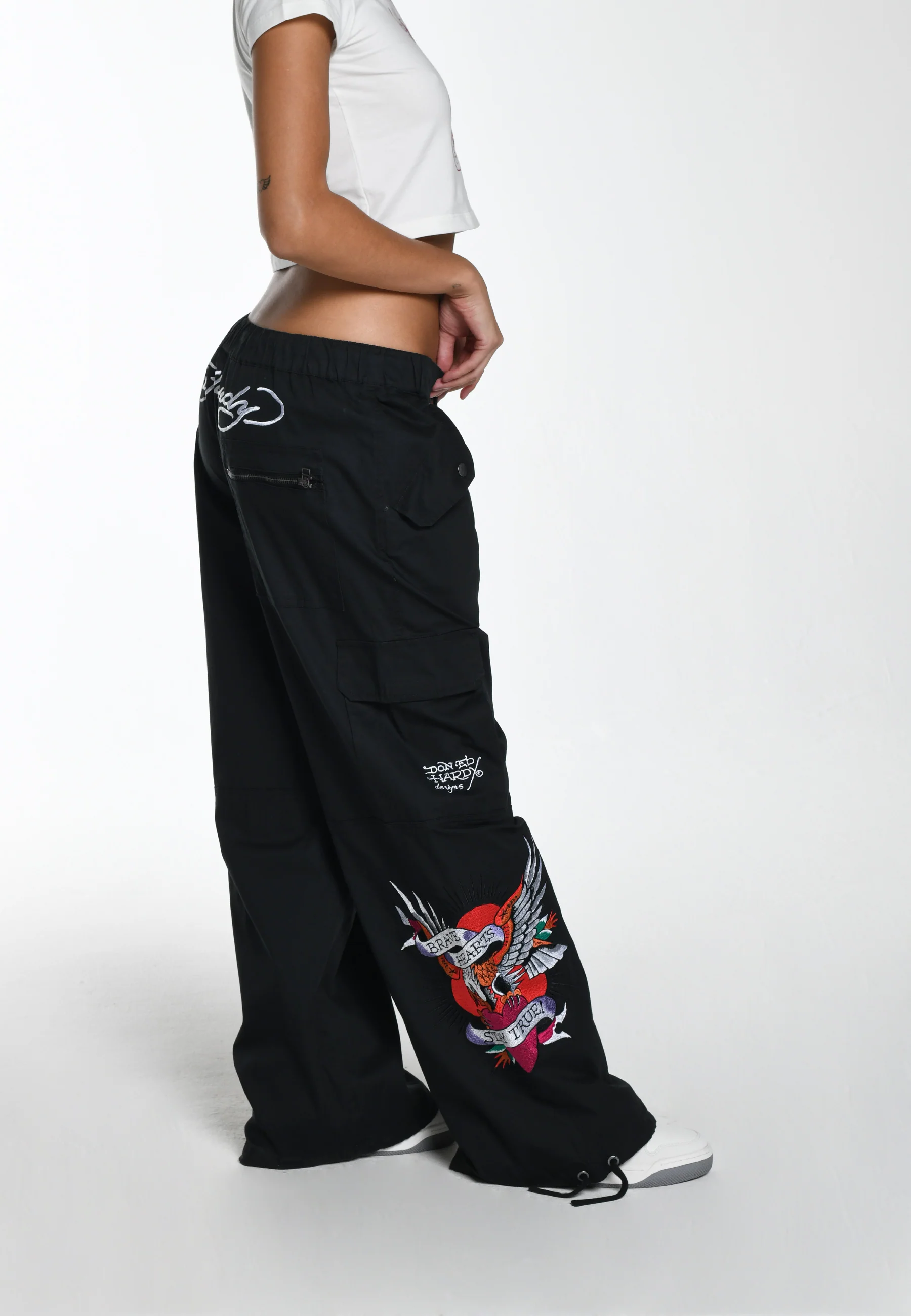 Womens Brave Heart Cargo Trouser - Black - Image 8