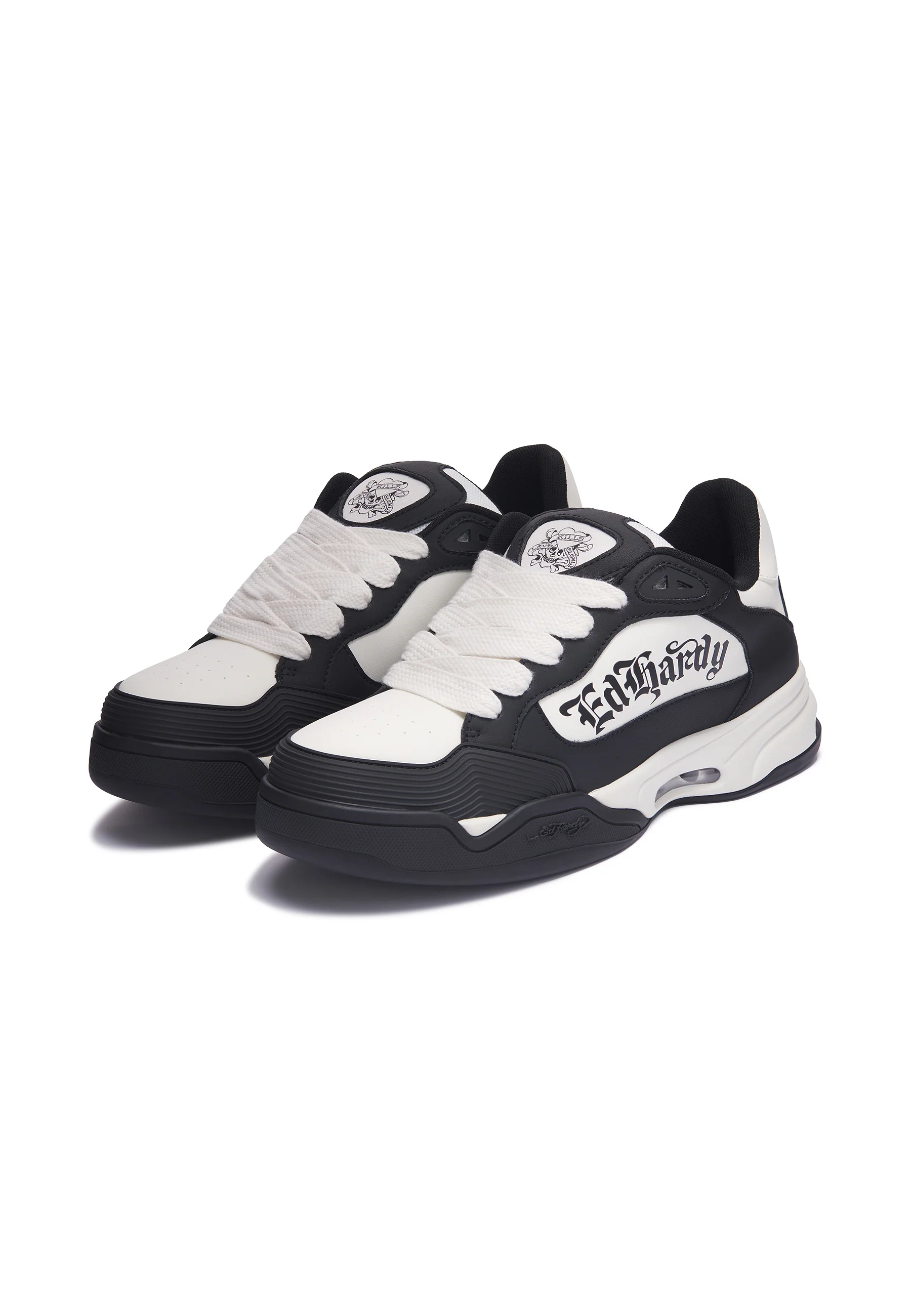 Womens Ed Hardy Gothic Skater Sneaker - Black/White - Image 3