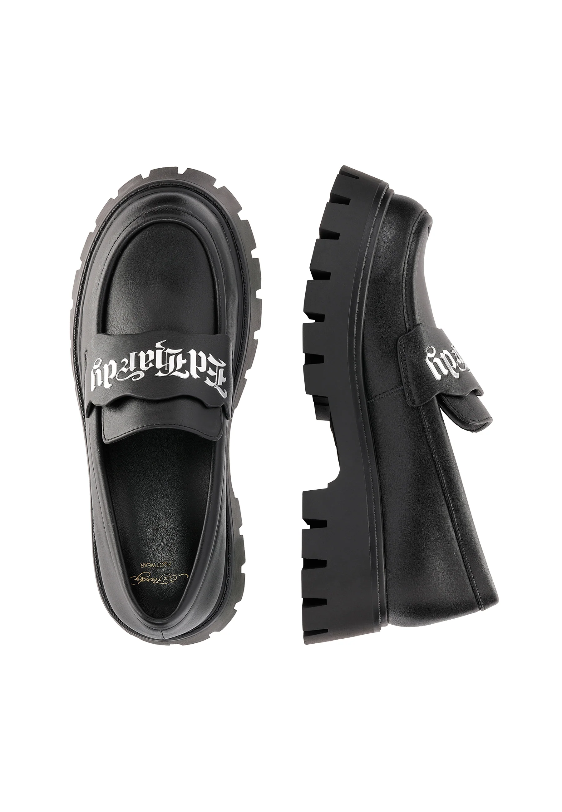 Womens Ed Hardy Metallic Loafer - Black - Image 5