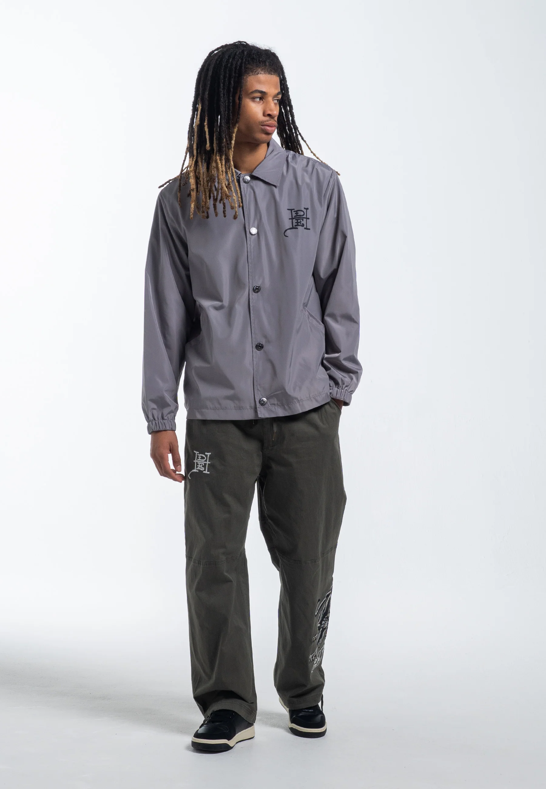 Womens Fireball Dragon Coach Jacket - Grey - Image 10