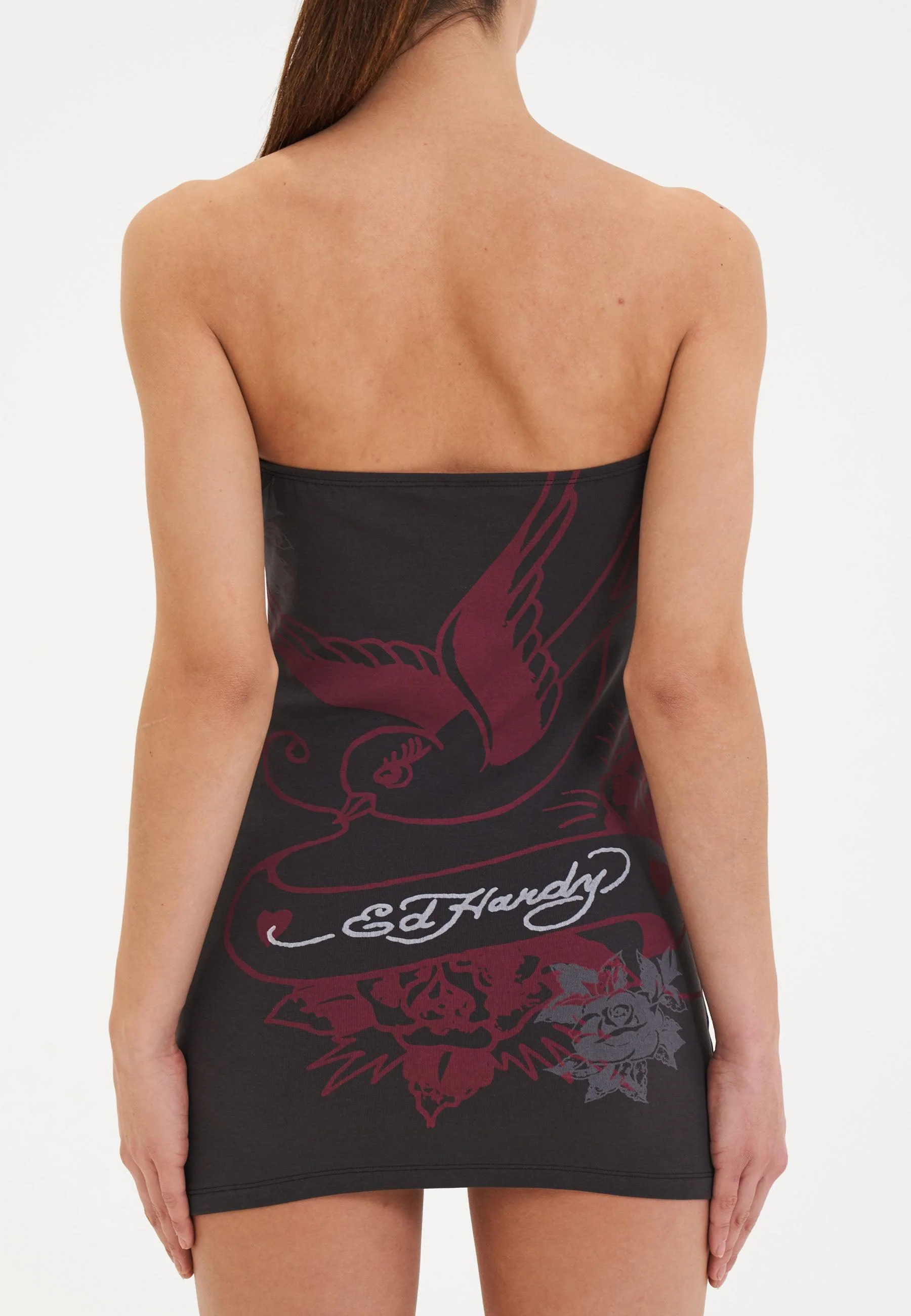 Womens Hollywood Swallow Bandeau Dress - Grey - Image 5