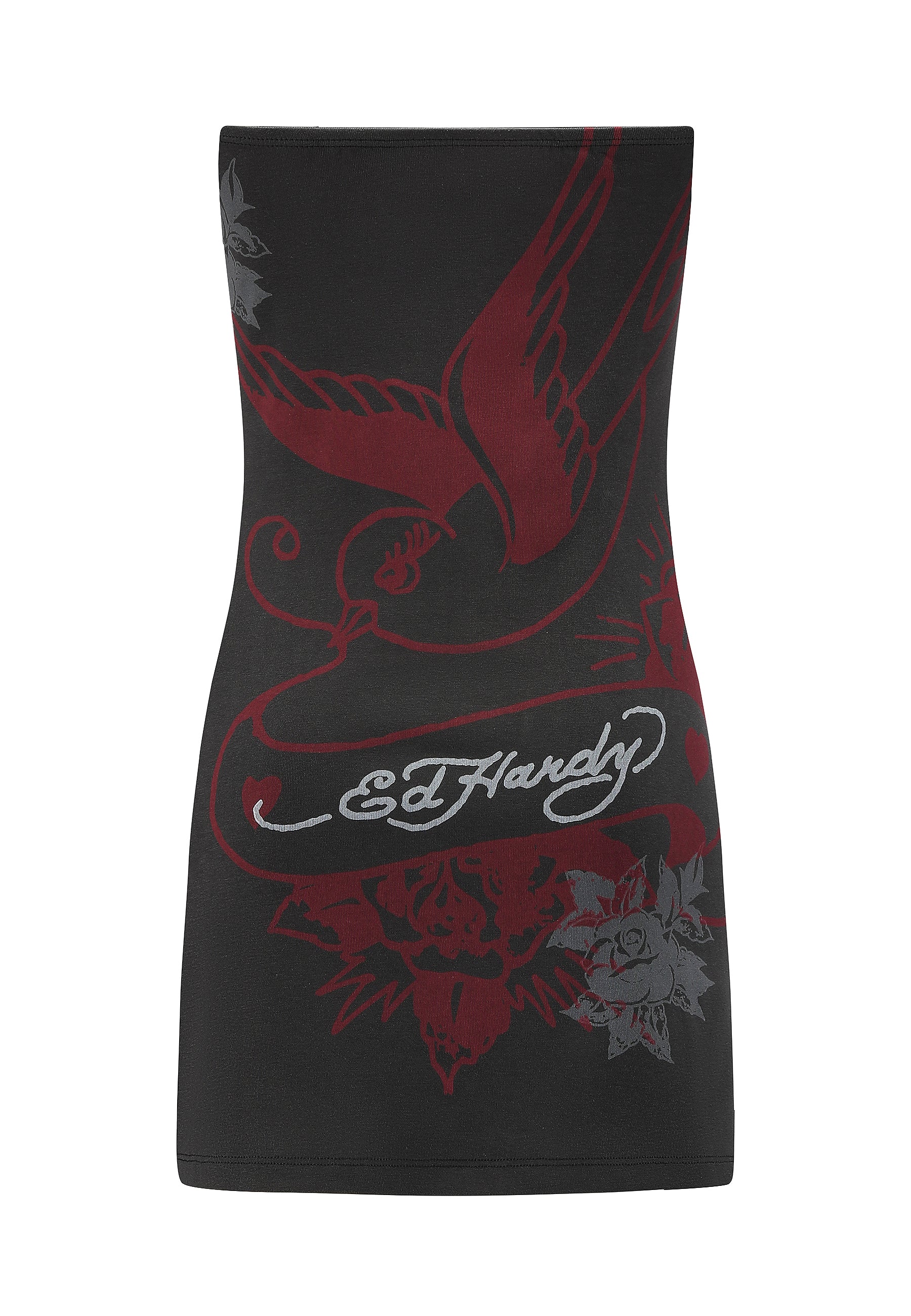 Womens Hollywood Swallow Bandeau Dress - Grey - Image 7