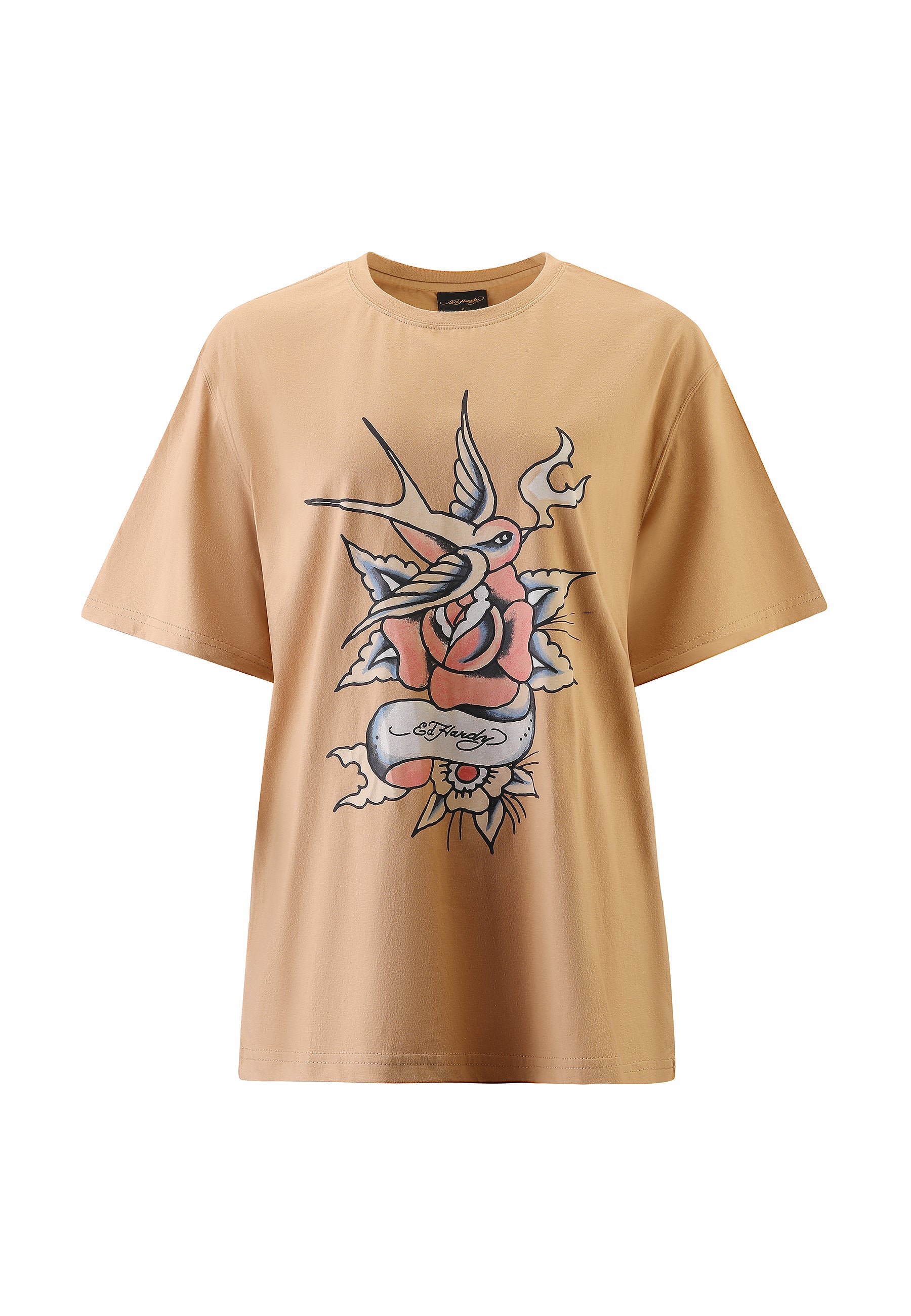 Womens Hummer Bird Relaxed Tshirt Top - Brown - Image 6