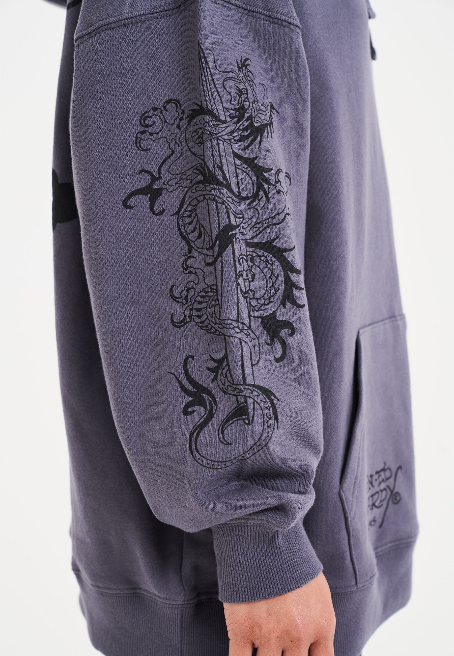 Womens Love Eternal Graphic Relaxed Hoodie - Grey - Image 6