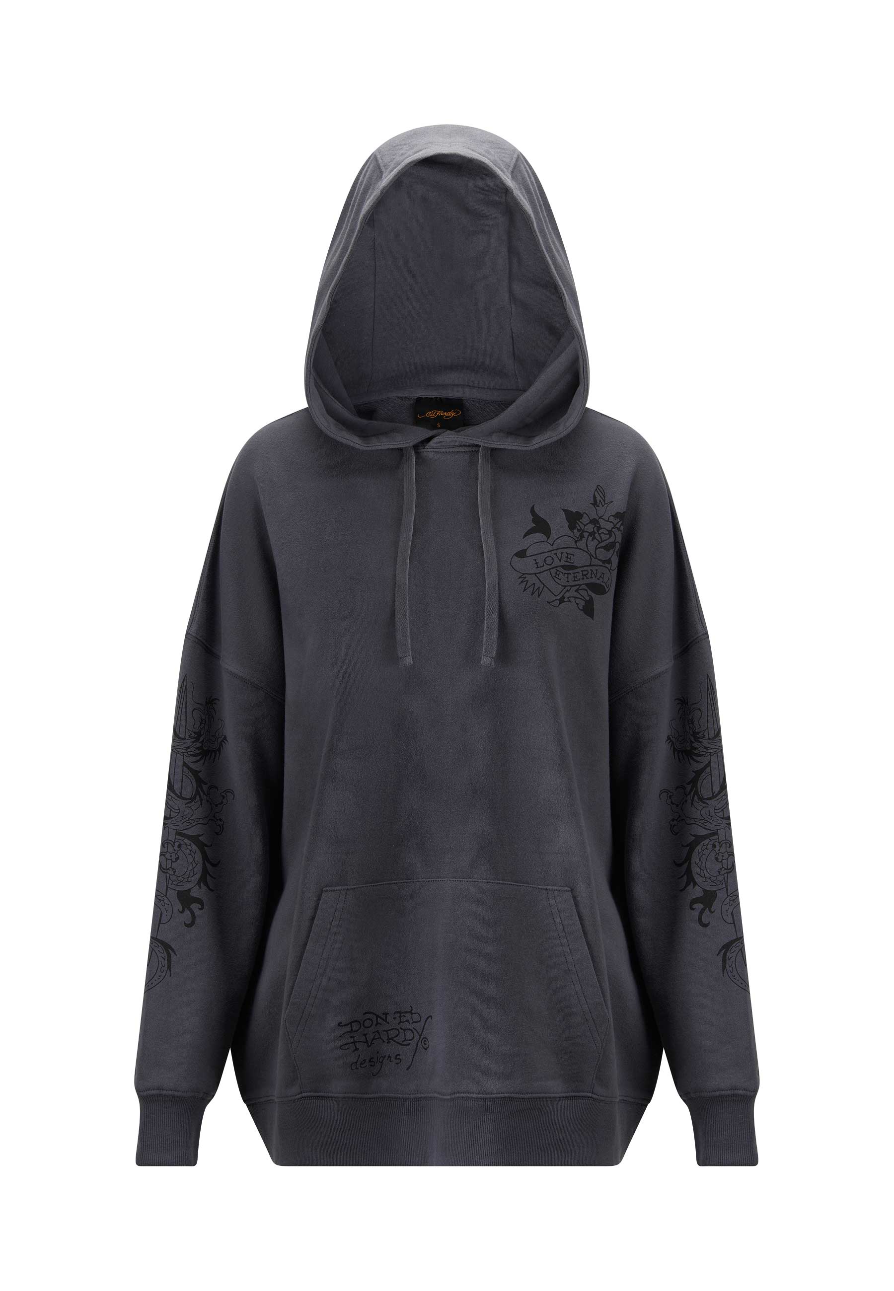 Womens Love Eternal Graphic Relaxed Hoodie - Grey - Image 8