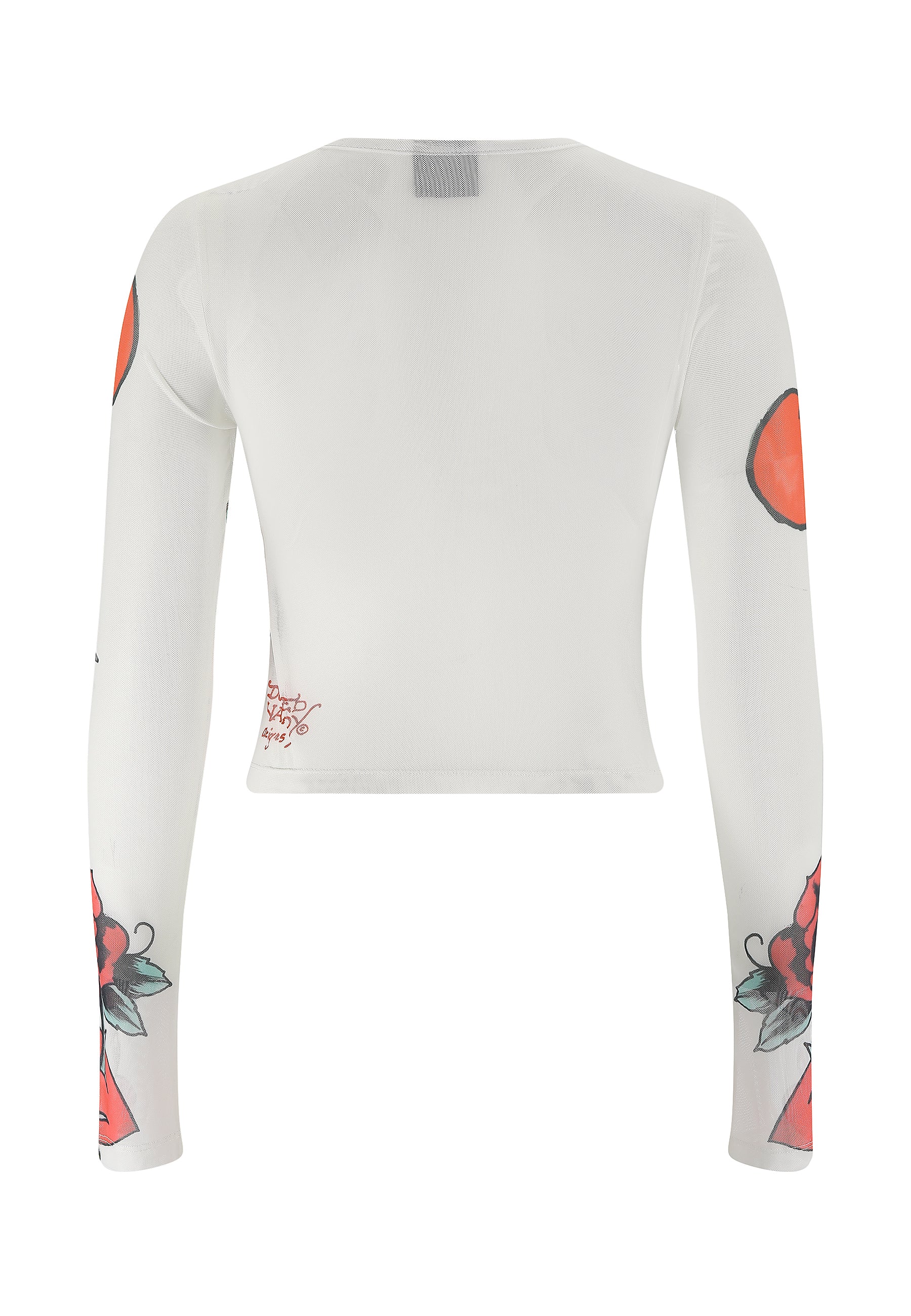 Womens Love Hard Mesh Long Sleeve Tshirt Top - White - Image 10