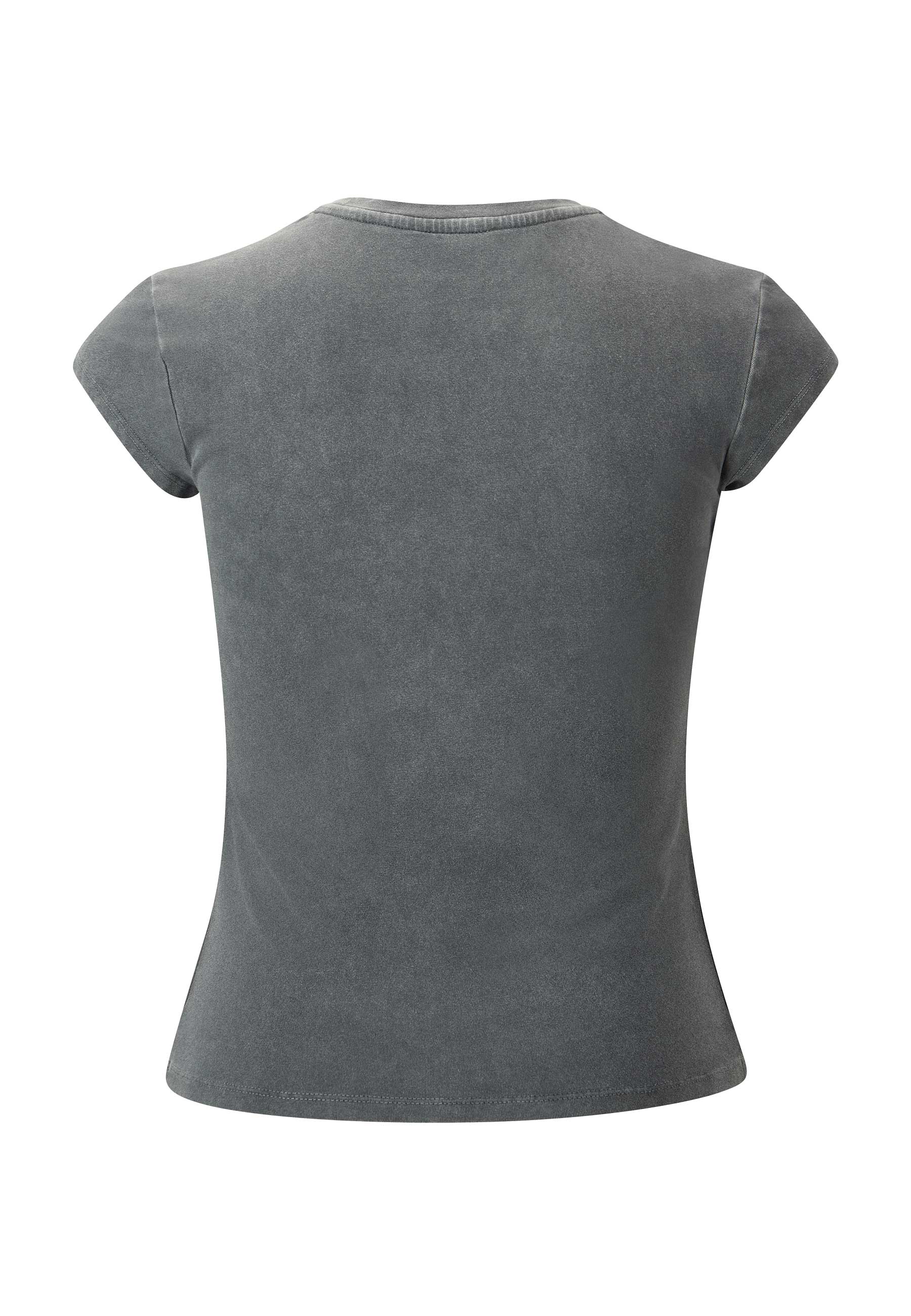 Womens Love Kills Cap Sleeve Tshirt Top - Grey - Image 6