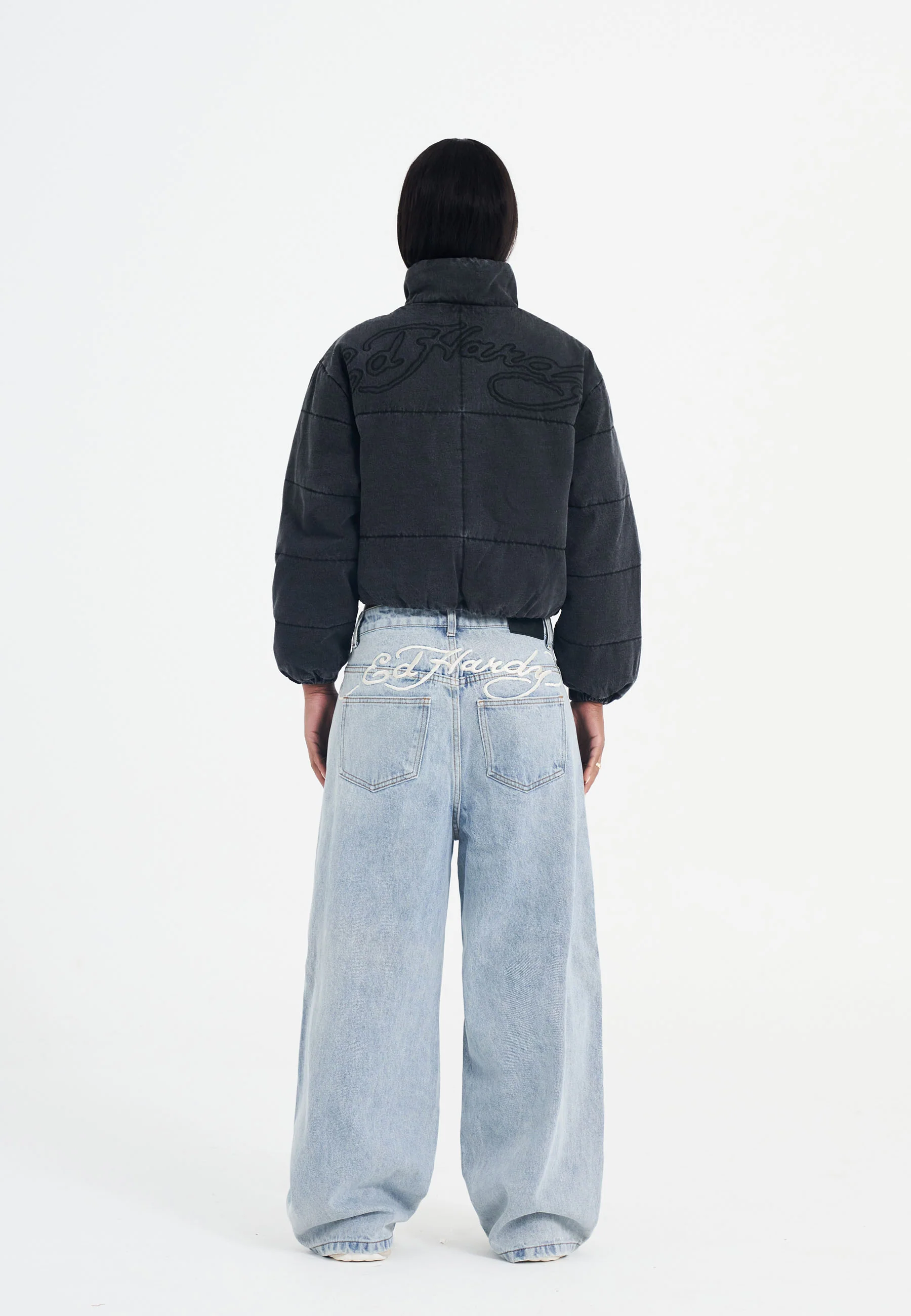 Womens Love Kills Quilted Puffer Jacket - Black - Image 4