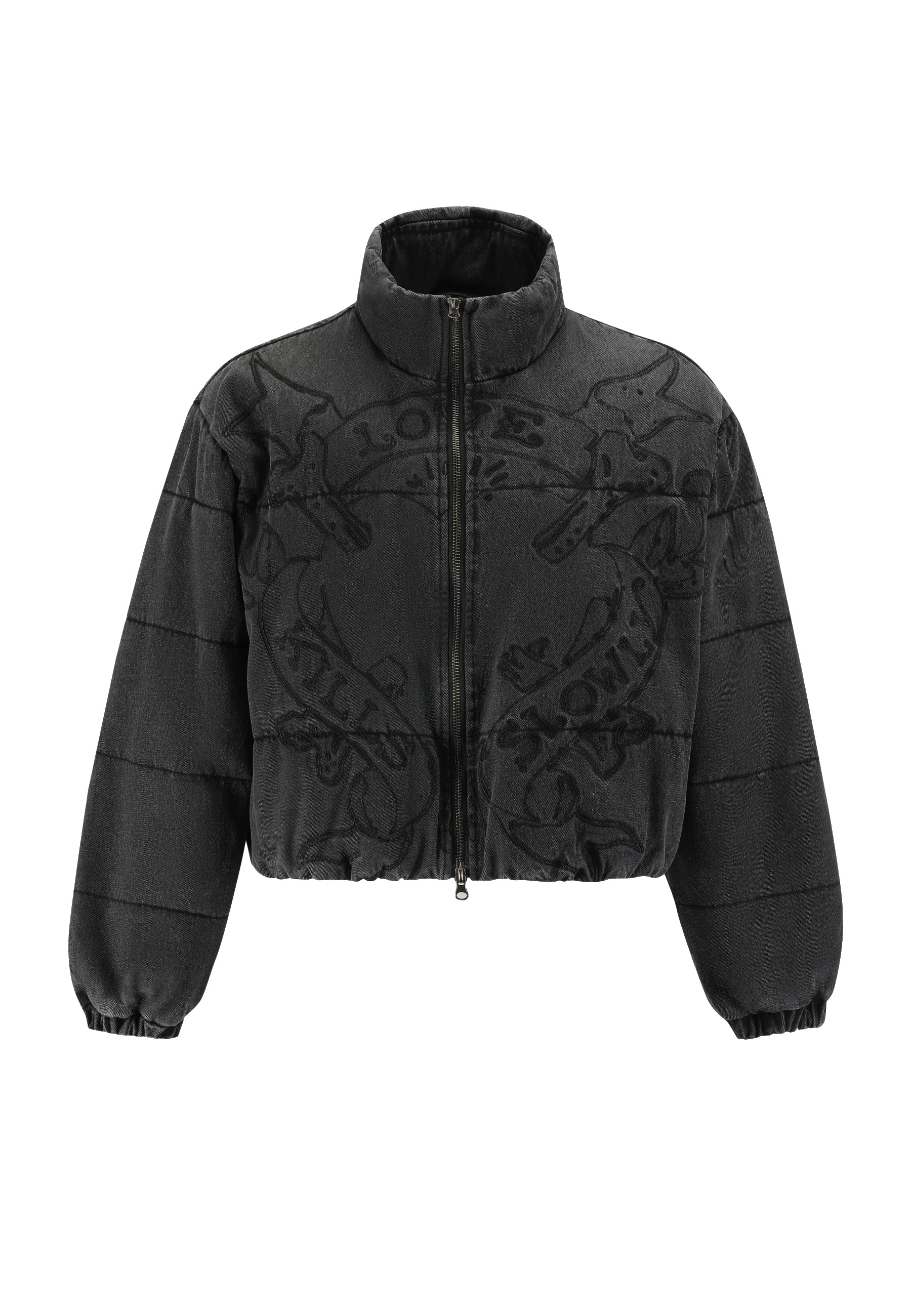 Womens Love Kills Quilted Puffer Jacket - Black - Image 5