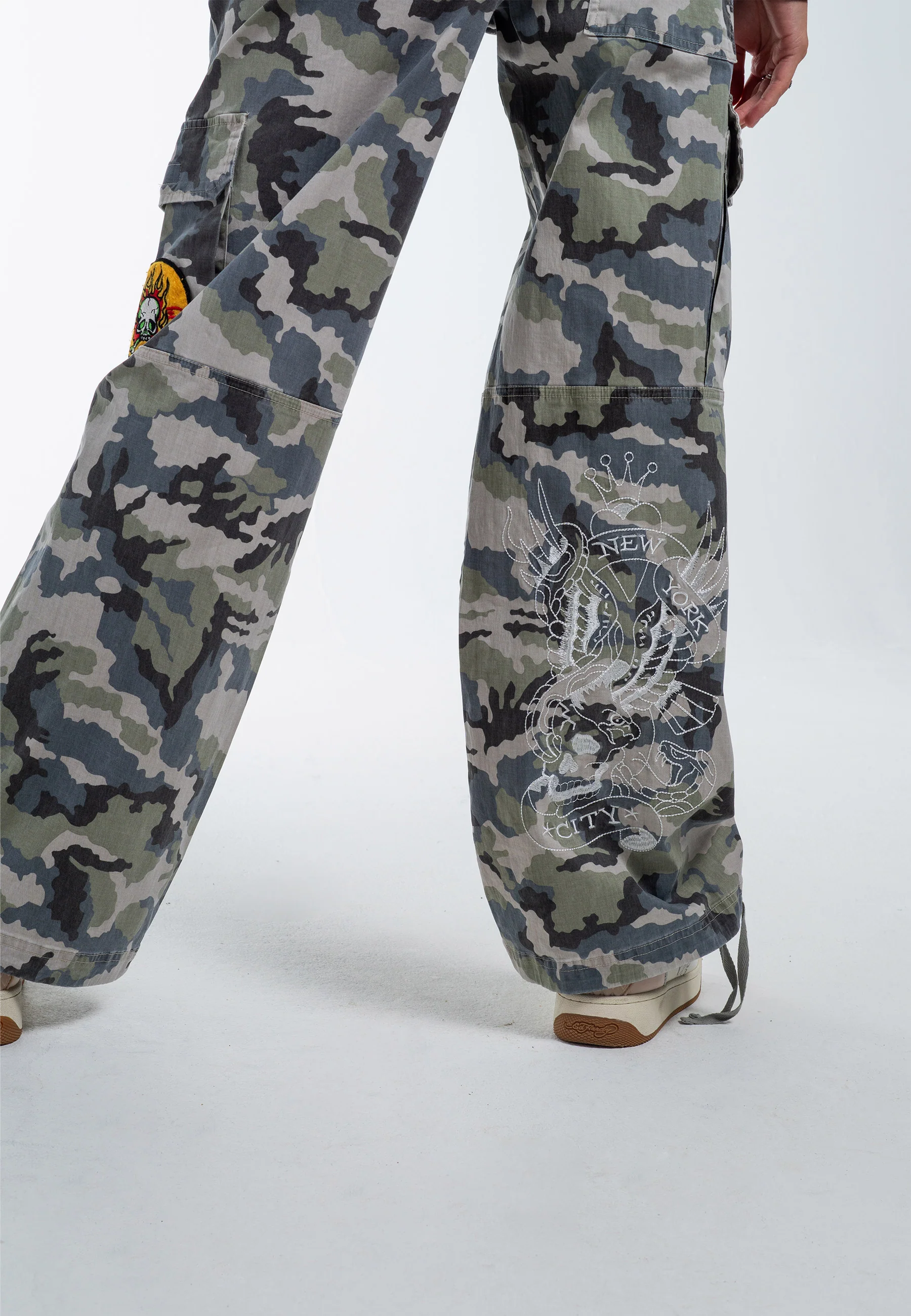 Womens Nyc Badge Cargo Trouser - Camo - Image 6