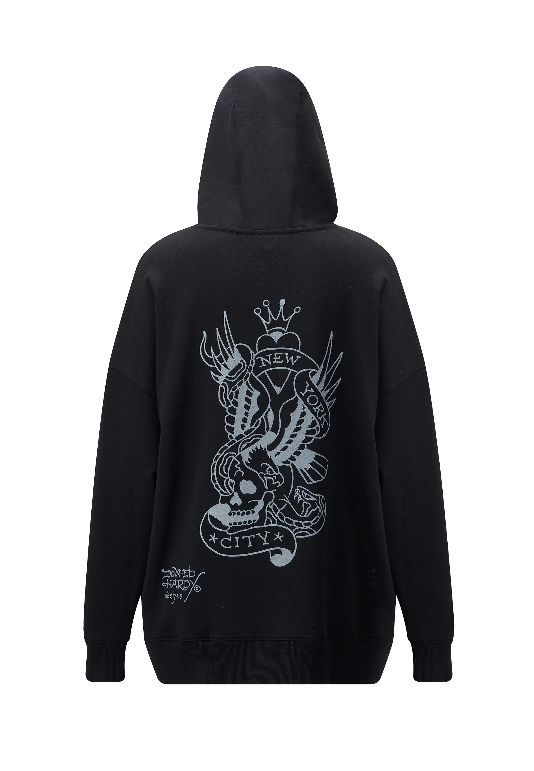 Womens Nyc Mono Graphic Hoodie - Black - Image 7
