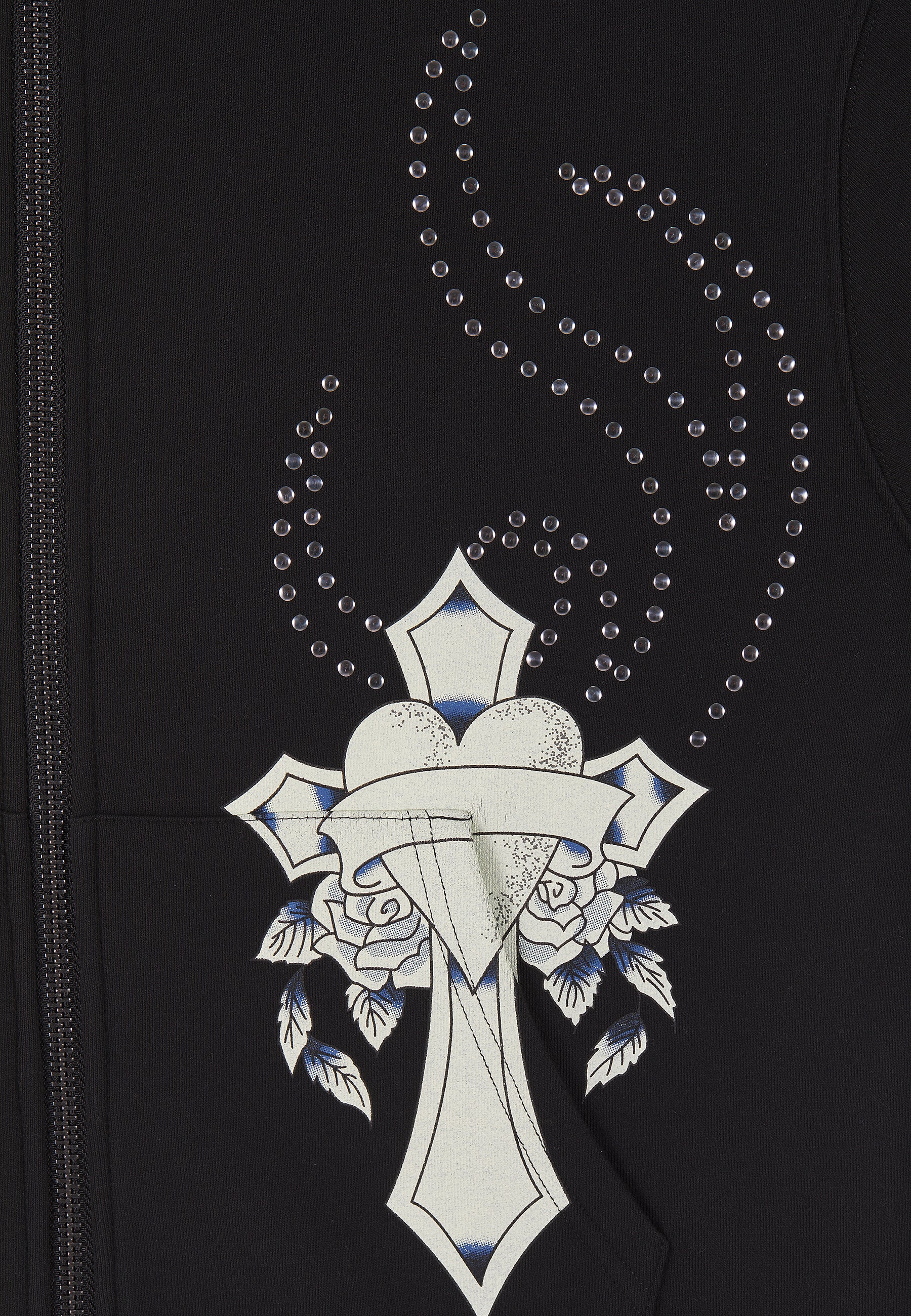 Womens Studded Floral Dragon Tracksuit Top - Black - Image 12